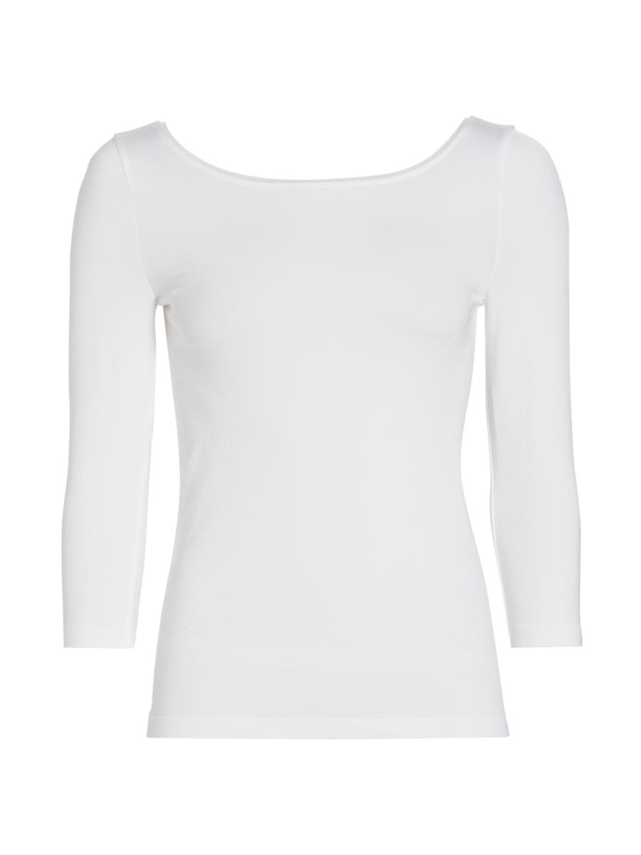 Wolford Women's Cordoba Boatneck Three-quarter Sleeve Top In White