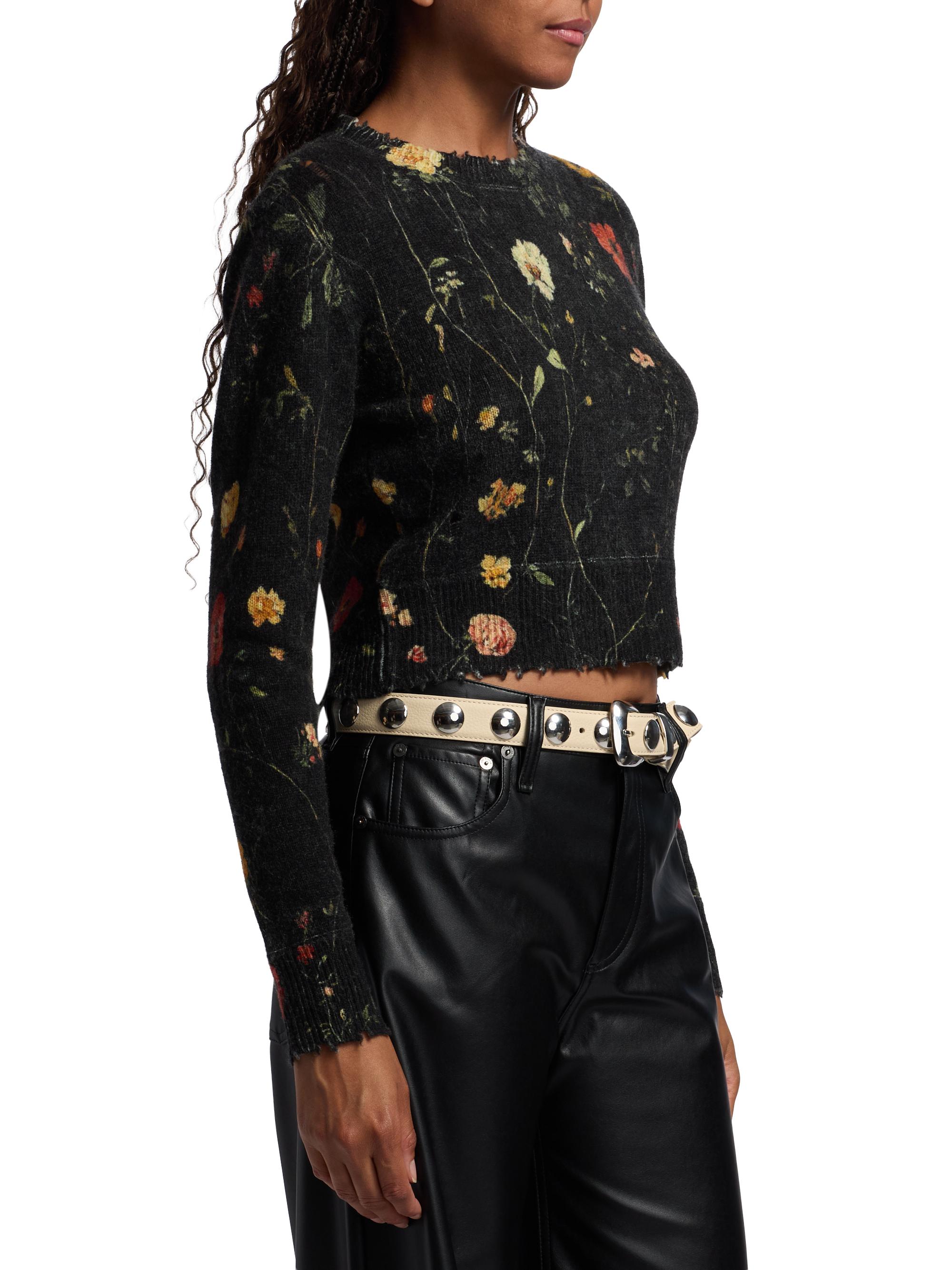 R13 Floral Merino Wool Crop Sweater | Saks Fifth Avenue