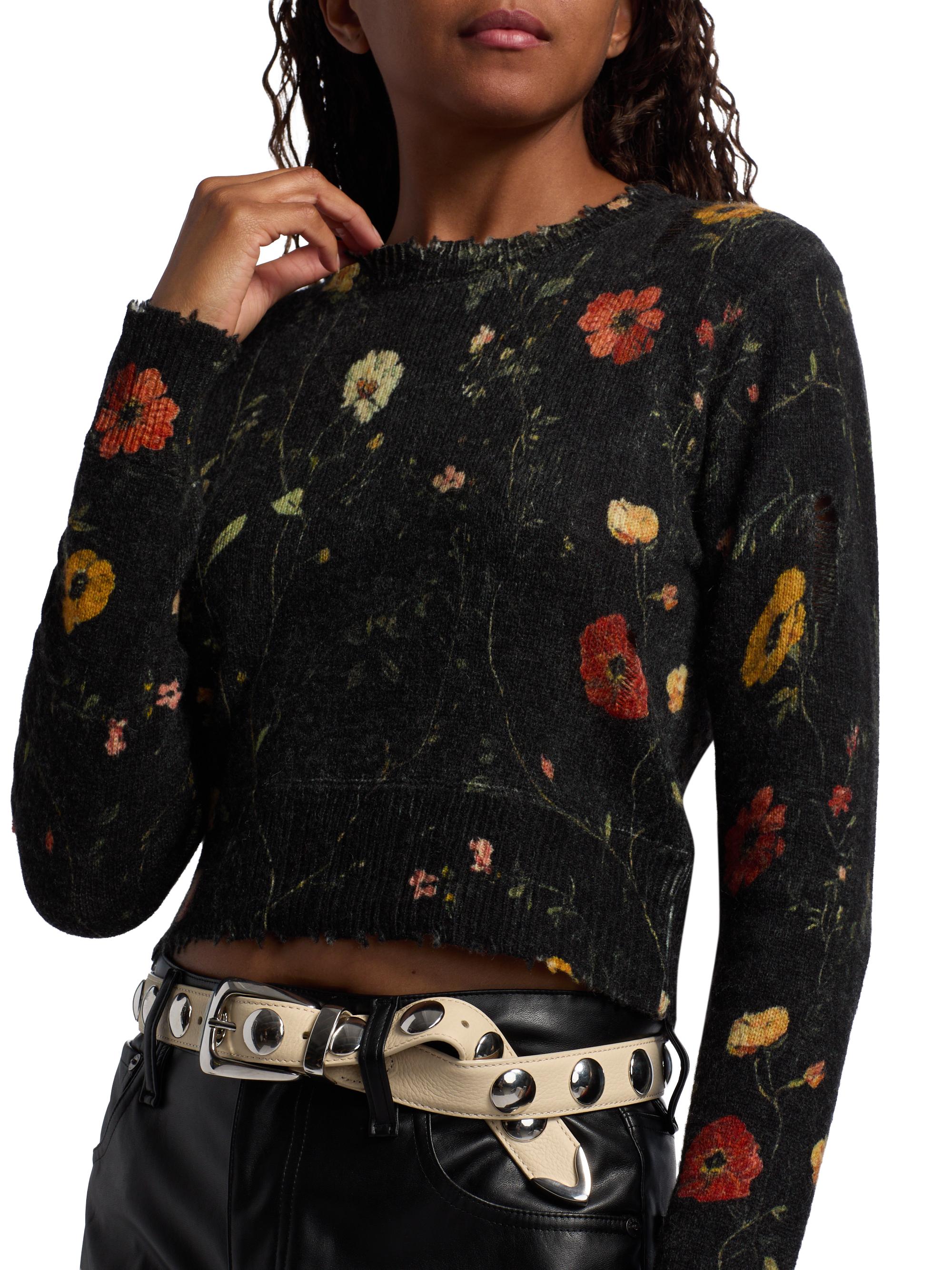 R13 Floral Merino Wool Crop Sweater | Saks Fifth Avenue
