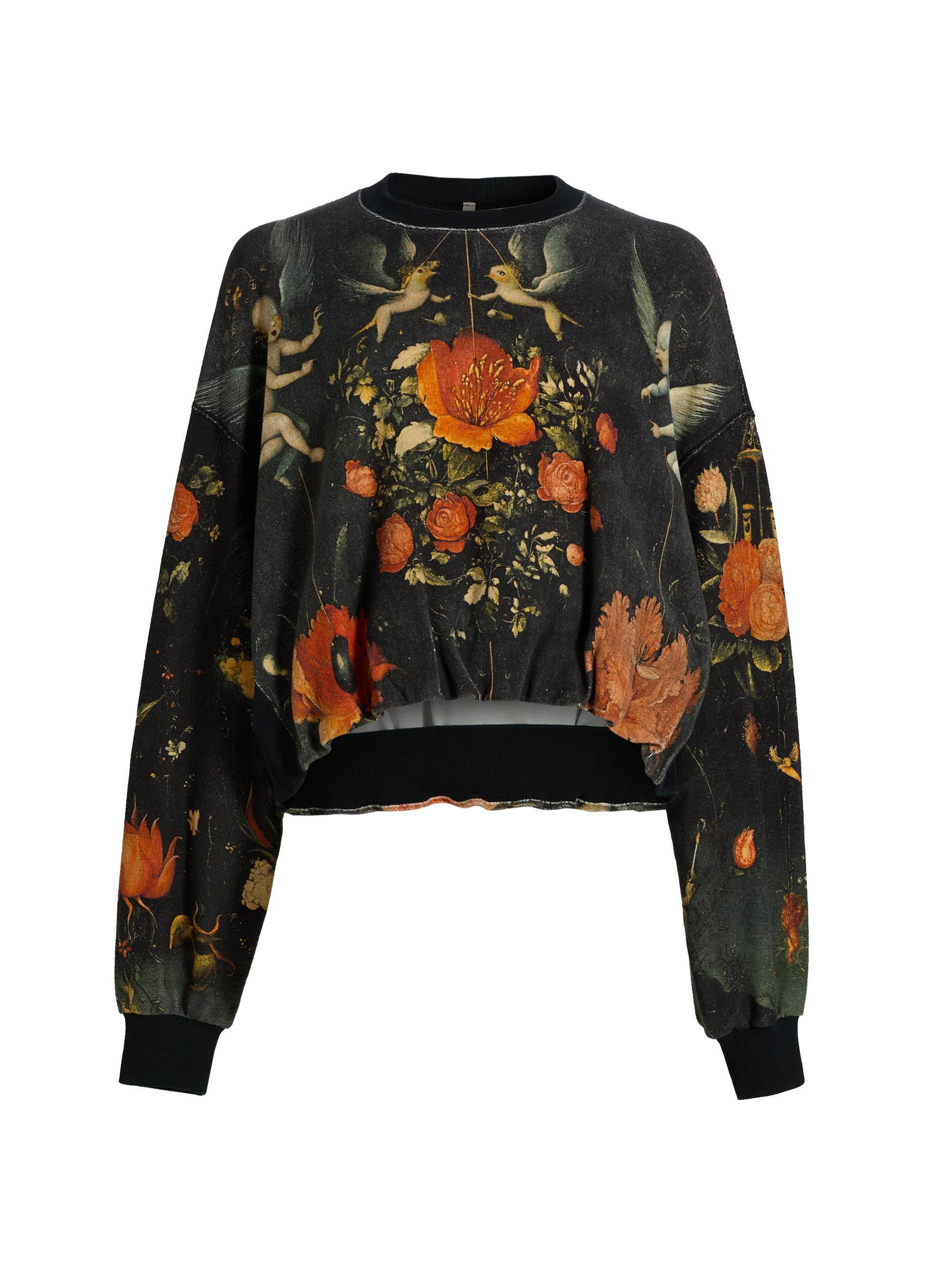 R13 Women's Floral Cotton Balloon Top - Multi Black