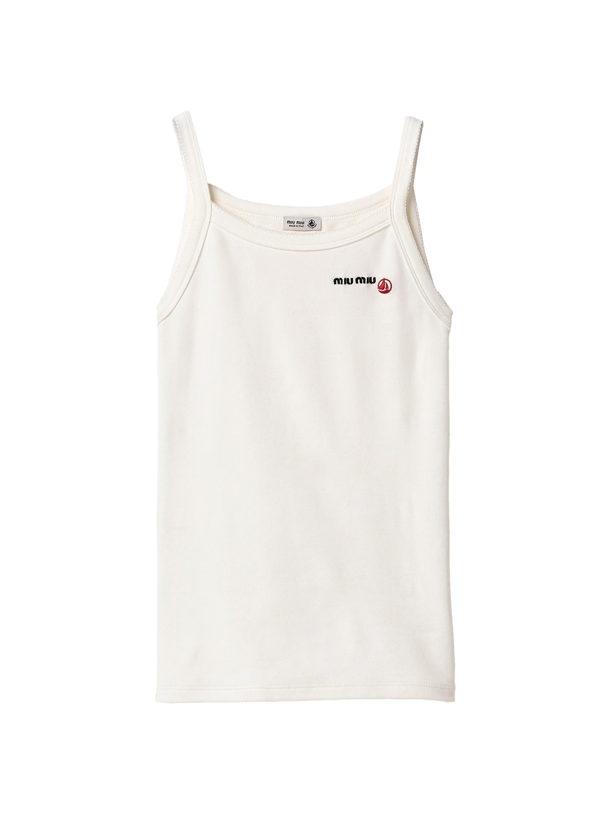miu miu タンクトップ　ギャザー　ストレッチ　伸縮　クロップド丈　L miu miu タンクトップ ギャザー ストレッチ 伸縮 クロップド丈 L