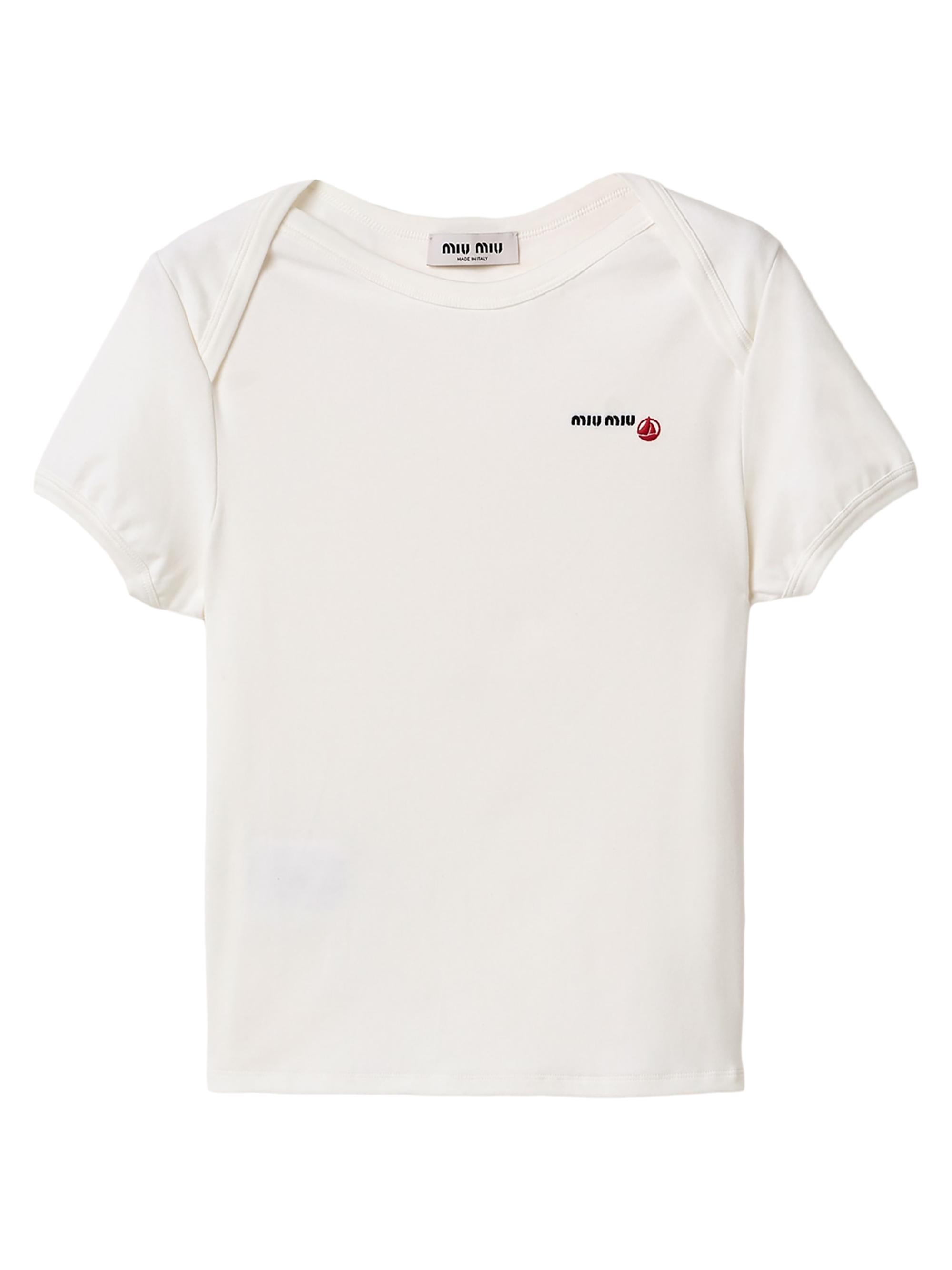 MIUMIU 25SS Petit Bateau × Miu Miu TシャツL Miu Miu Petit Bateau x Miu Miu Stretch Jersey Slim T-Shirt | Saks
