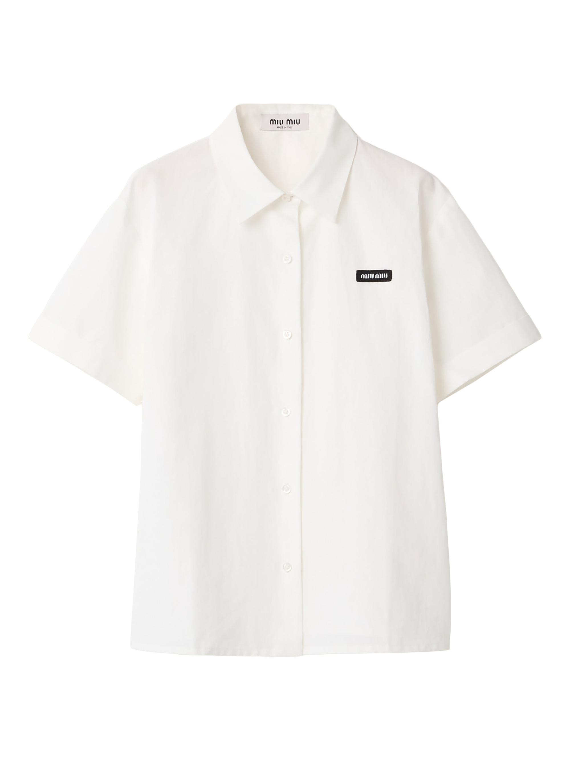 Miu Miu Women's Slubbed Poplin Shirt - White