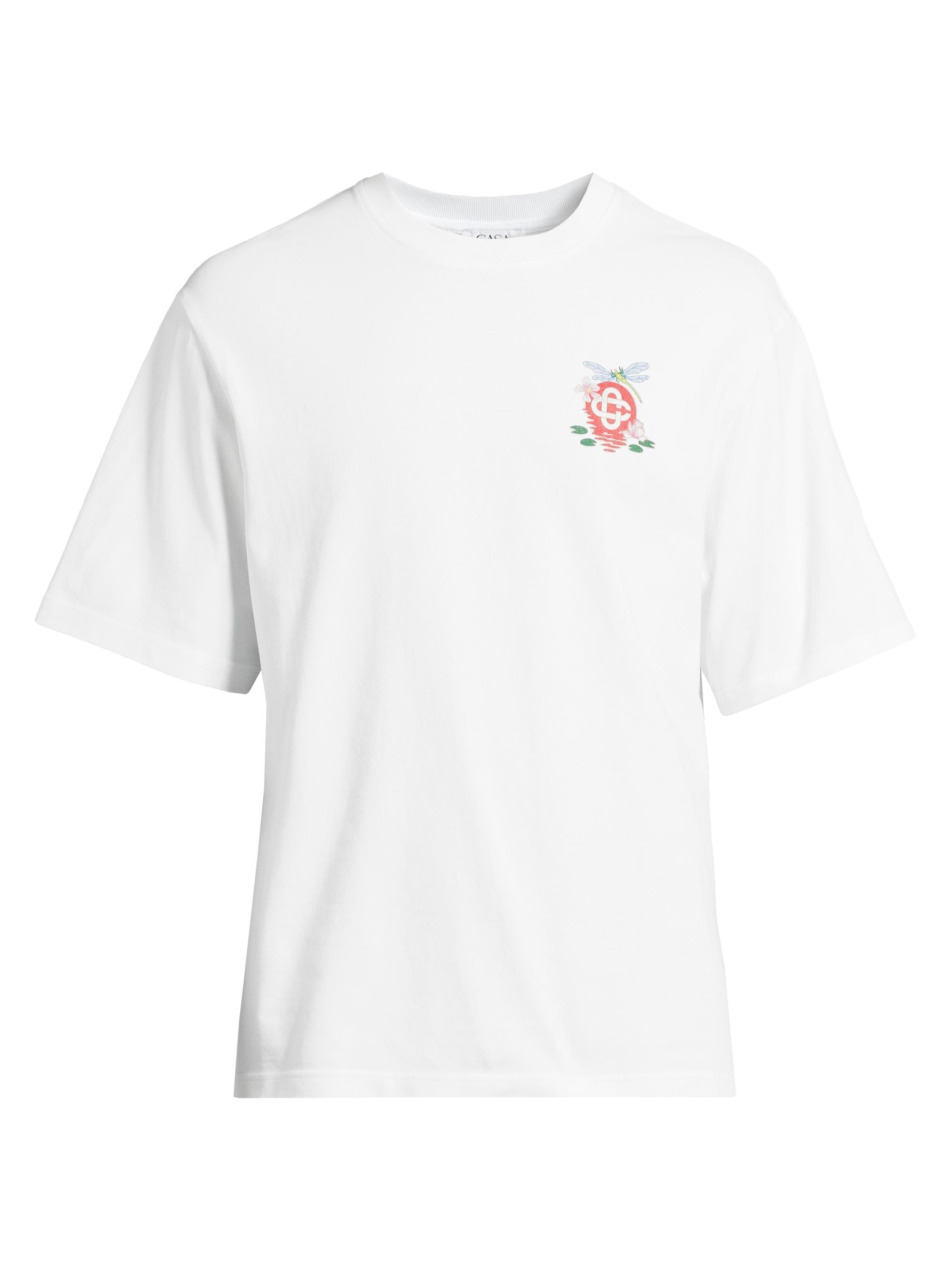 Casablanca Men's Dragonfly Floral Logo Oversized T-Shirt - White Jersey