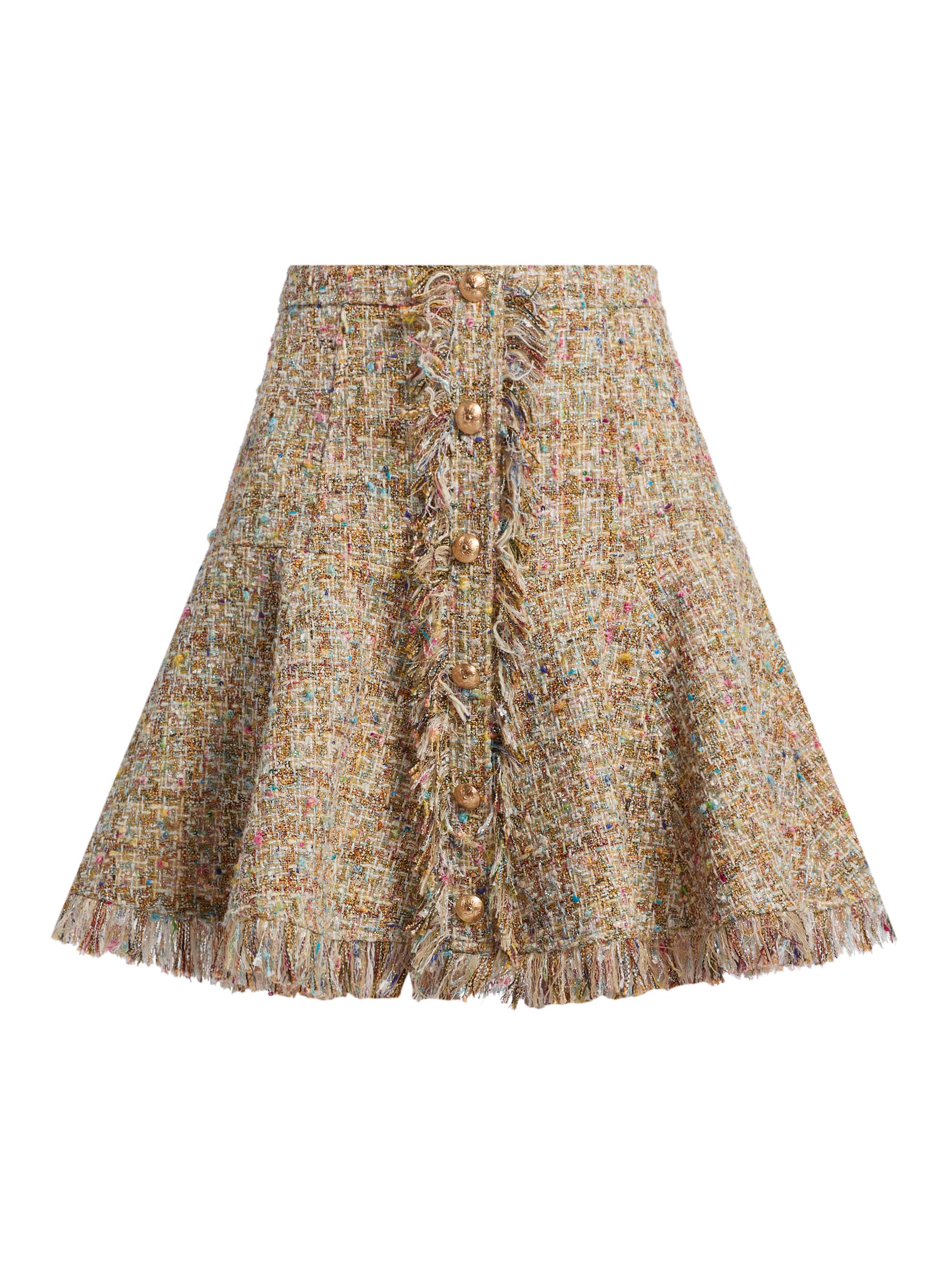 CINQ A SEPT Women's Adeline Clarise Bouclé Flared Miniskirt - Ochre Multi