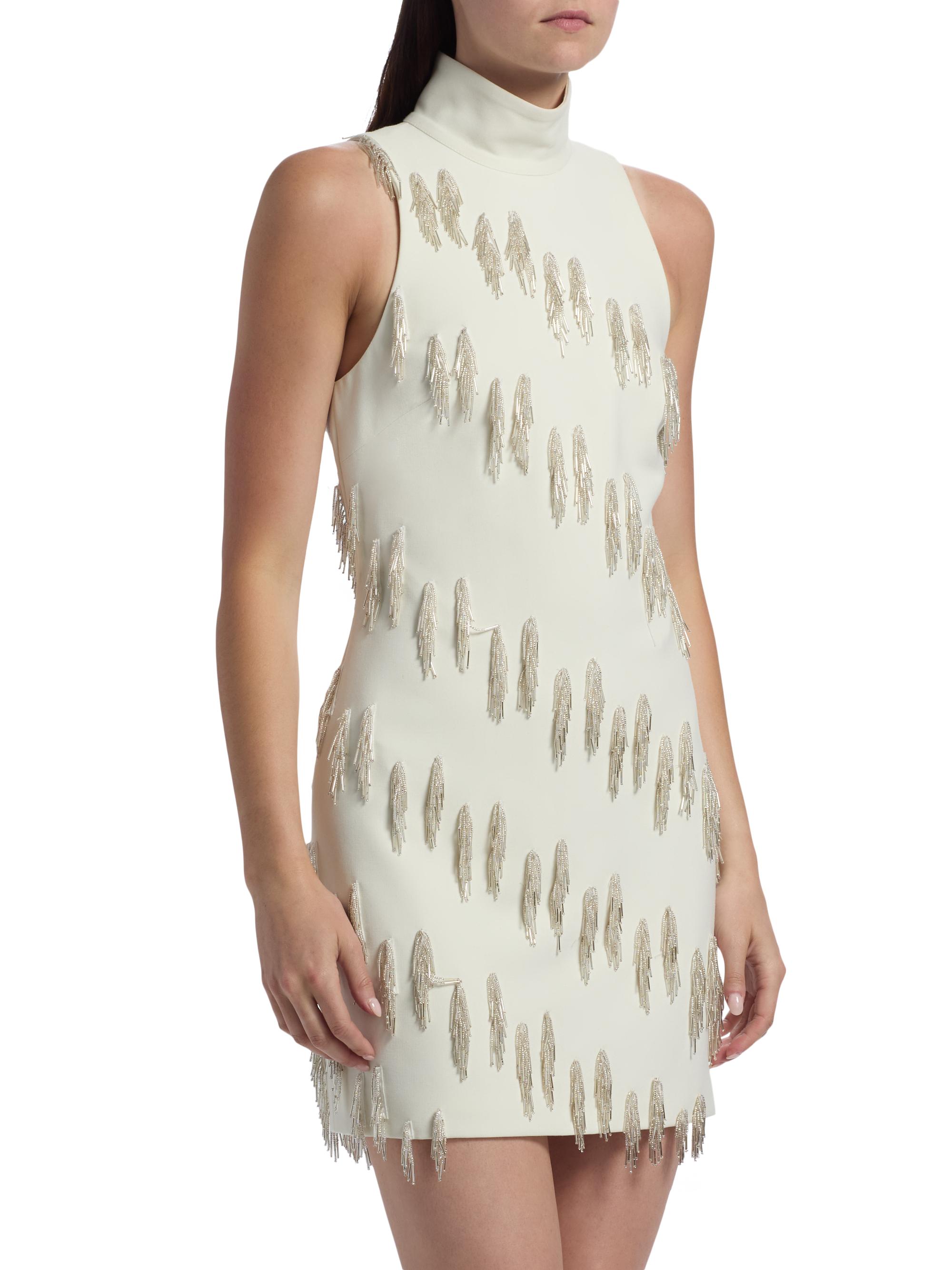 Cinq  Sept Micky Cascade Bugle Beaded Minidress | Saks Fifth Avenue