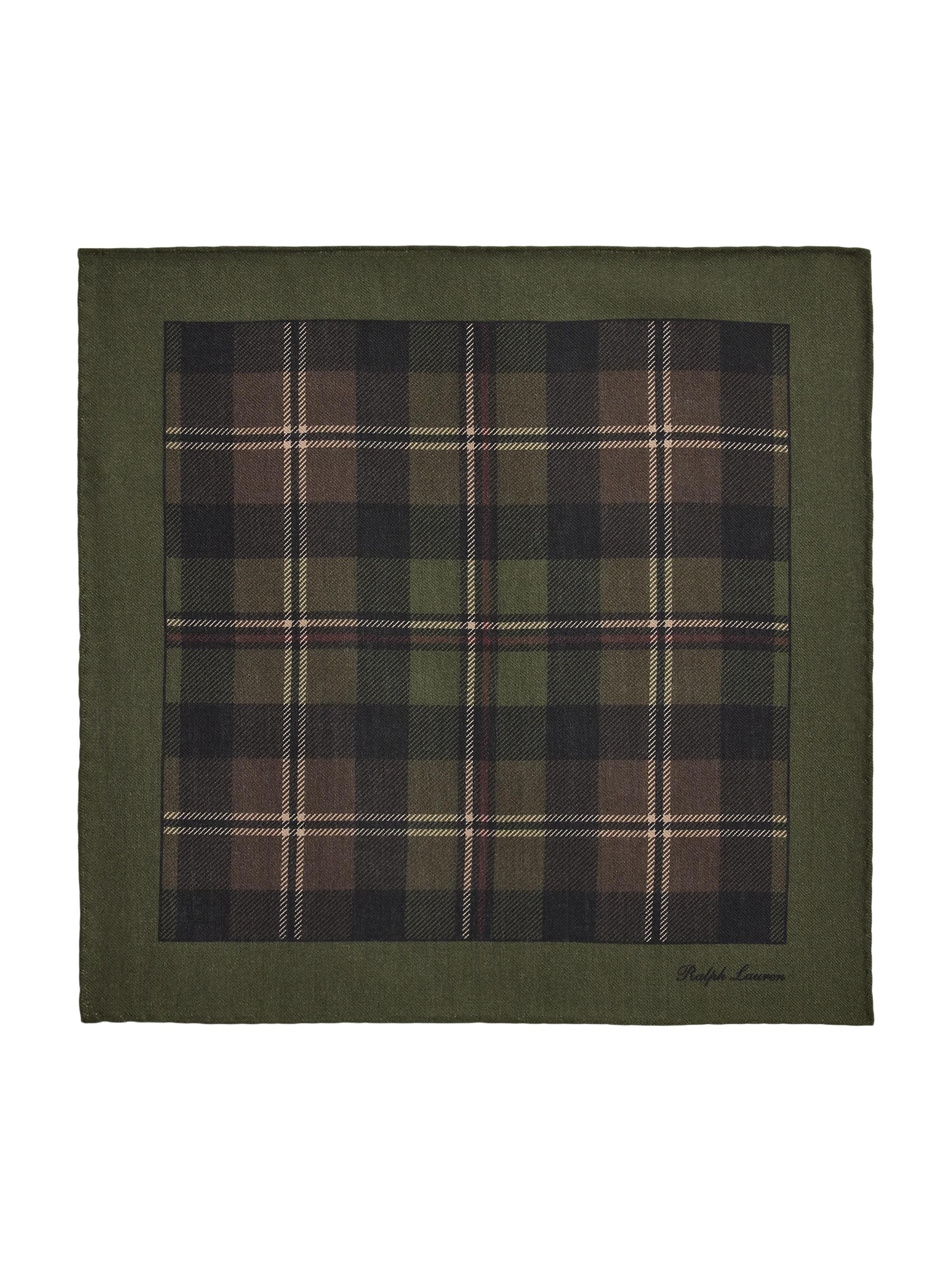 Ralph Lauren Purple Label Men's Plaid Cashmere-Silk Pocket Square - Moss Multi