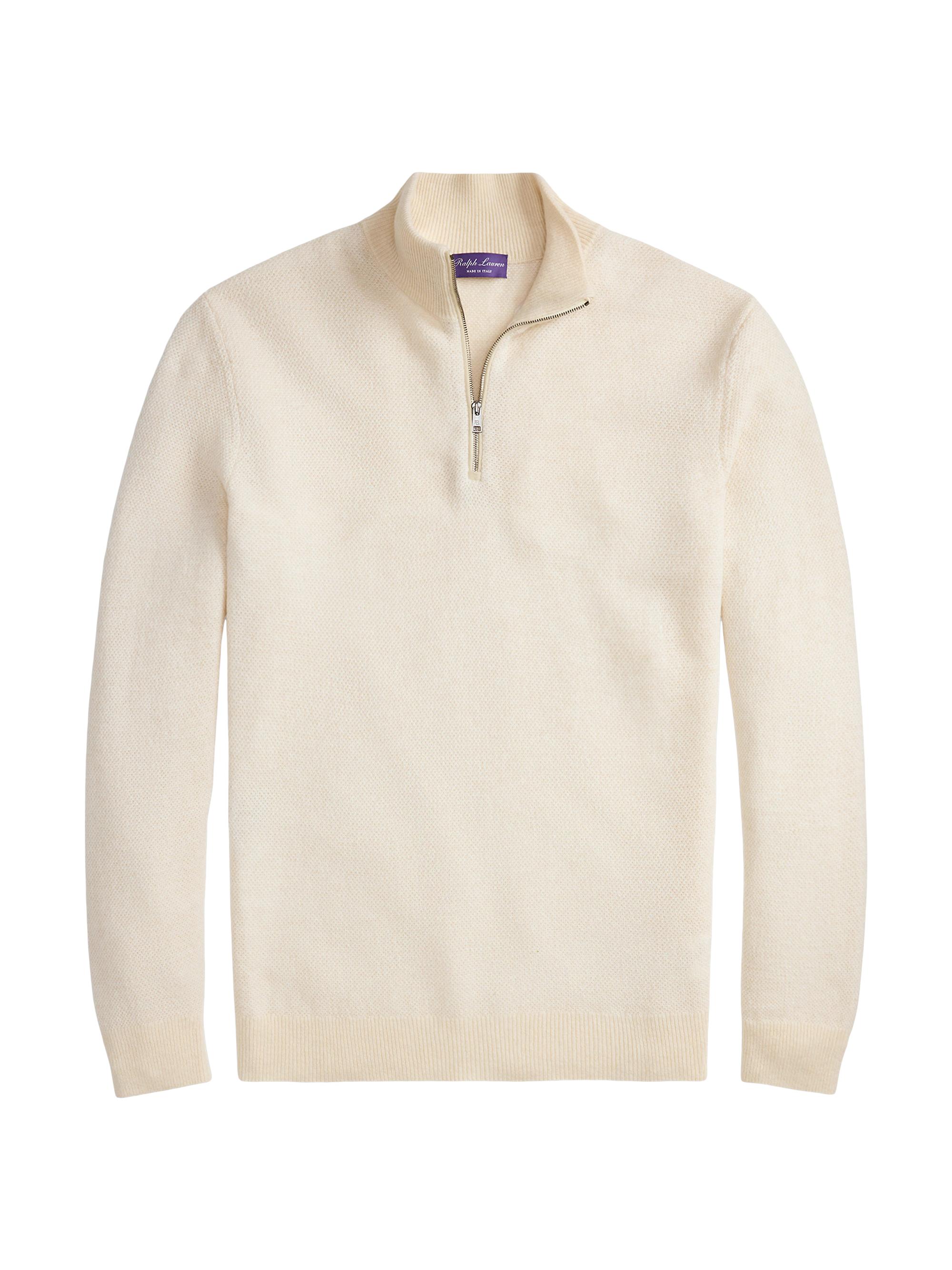 RALPH LAUREN PURPLE LABEL 白カシミヤタートルセーター Ralph Lauren Purple Label Cashmere Quarter-Zip Sweater | Saks