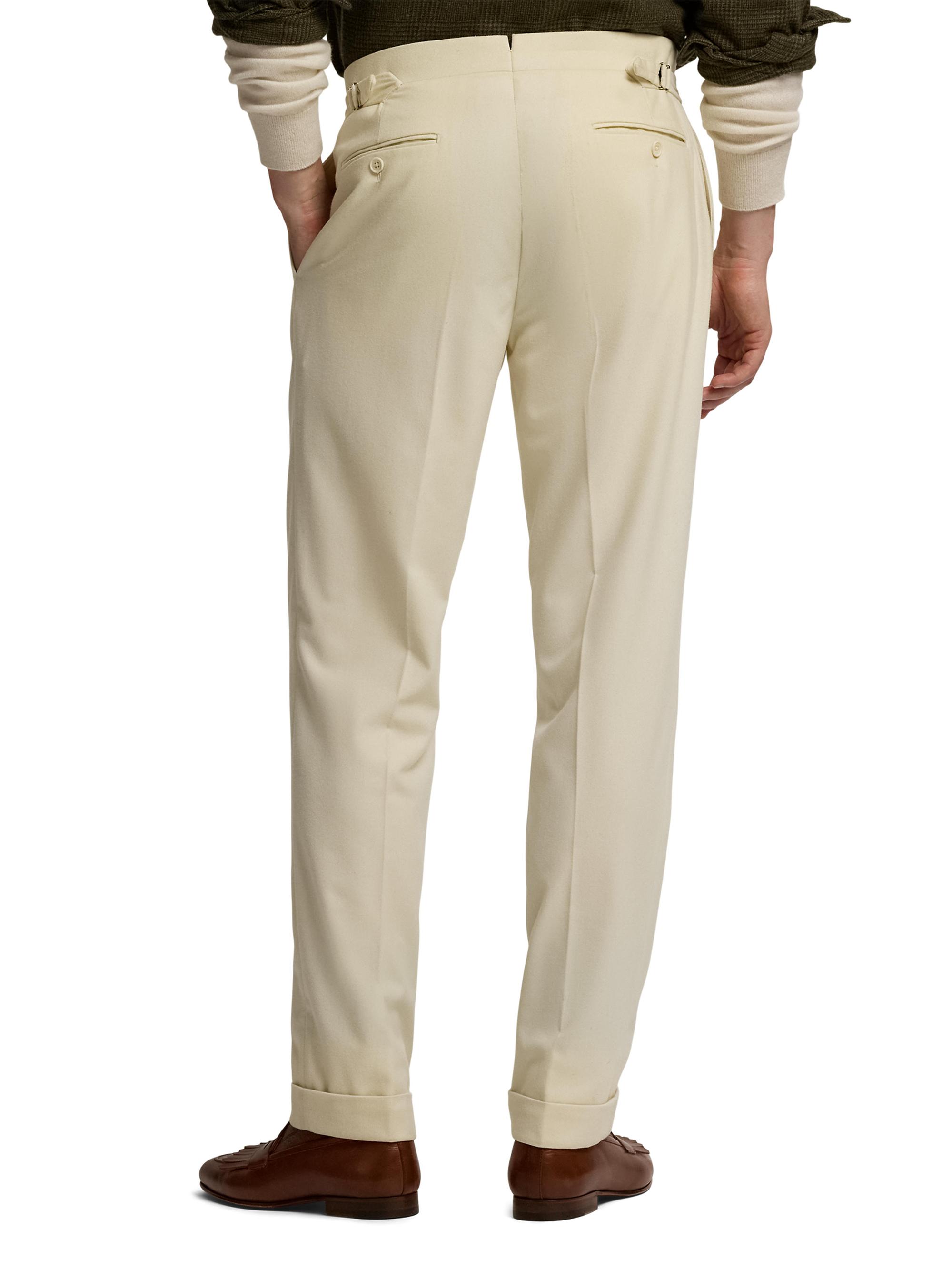 Ralph Lauren Purple Label Pleated Wool Flannel Trousers | Saks