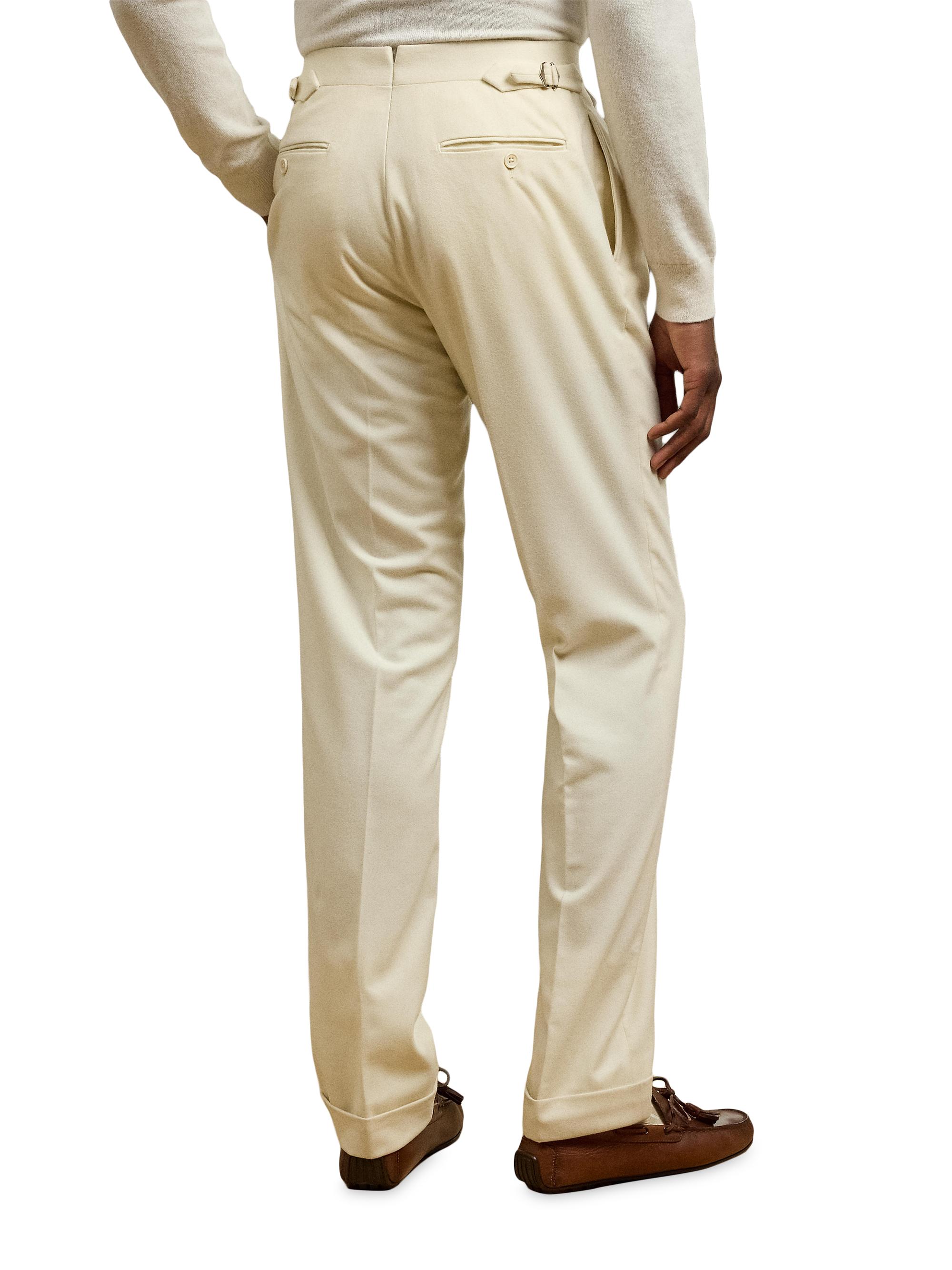 Ralph Lauren Purple Label Pleated Wool Flannel Trousers | Saks