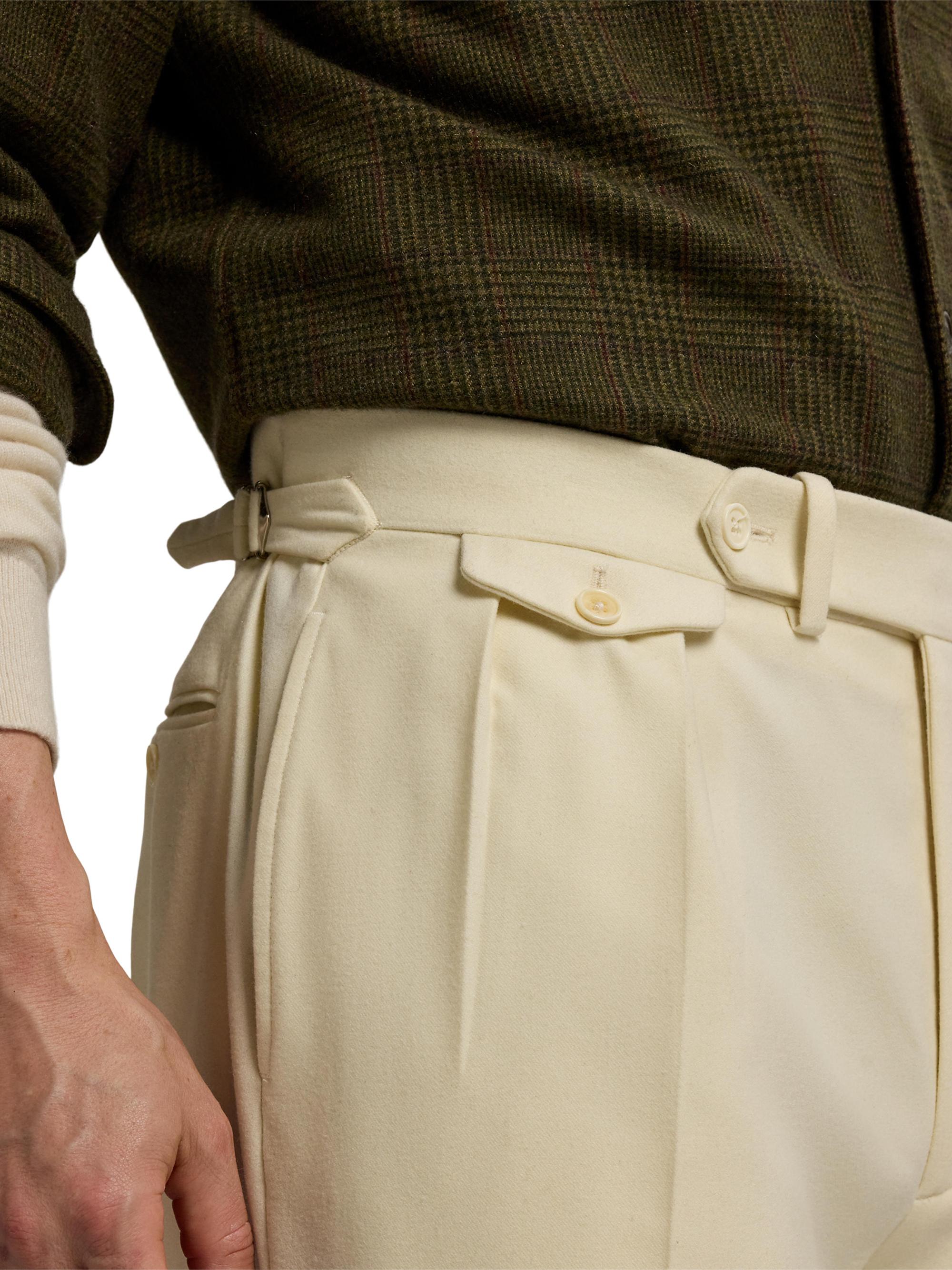 Ralph Lauren Purple Label Pleated Wool Flannel Trousers | Saks