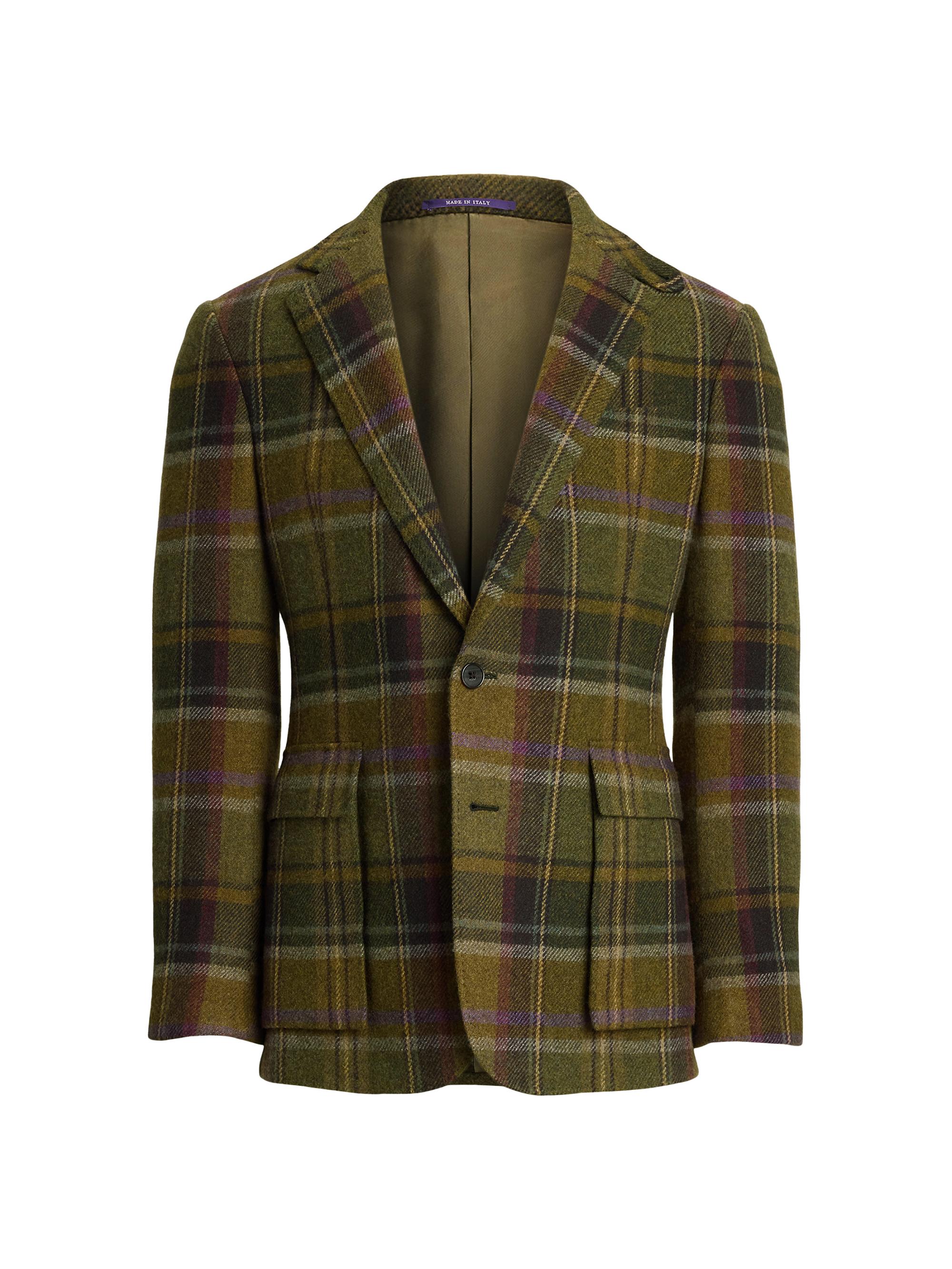 Plaid Wool-Blend Single-Breasted Blazer