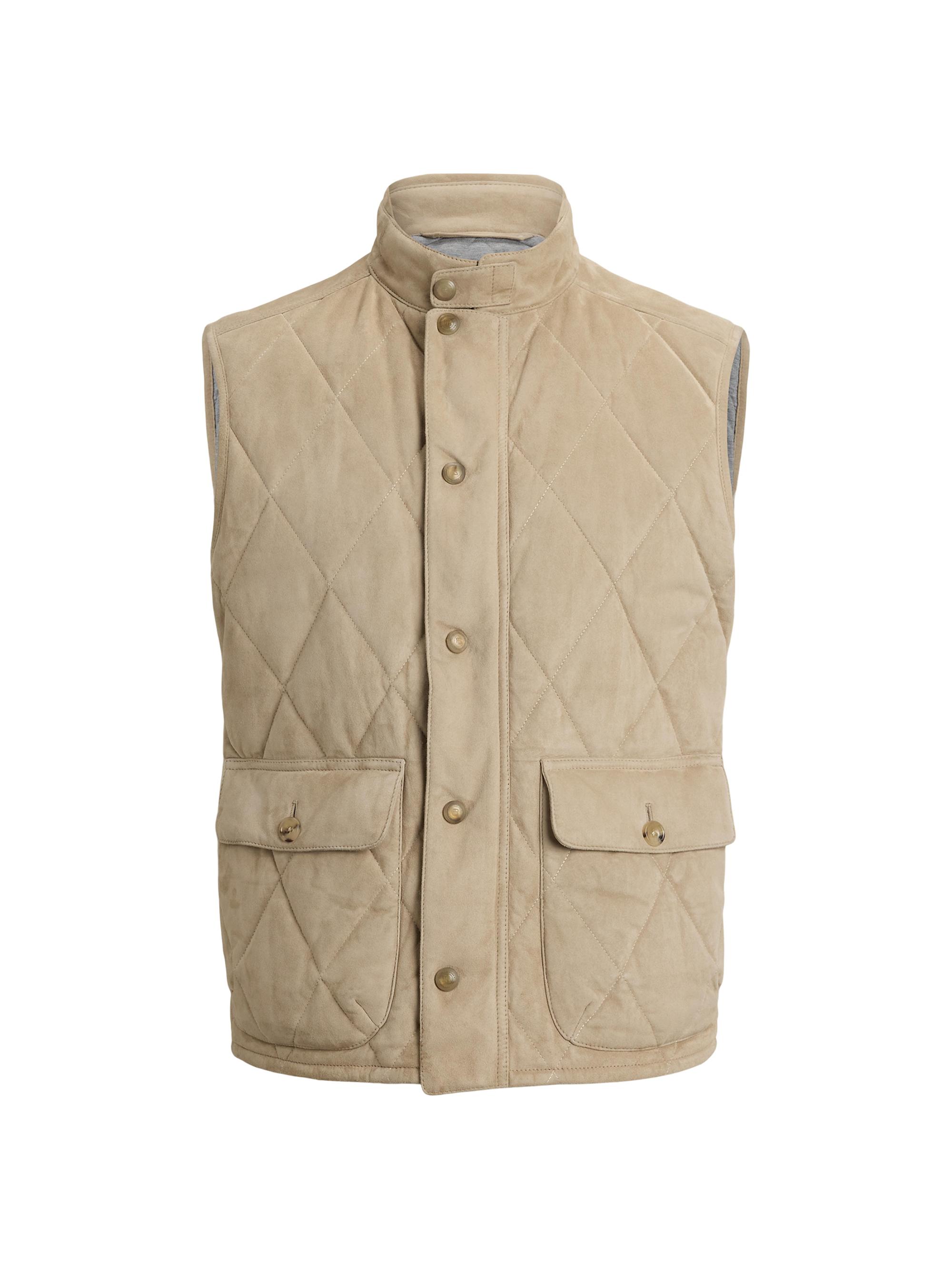 Polo Ralph Lauren Quilted Suede Vest | Saks Fifth Avenue
