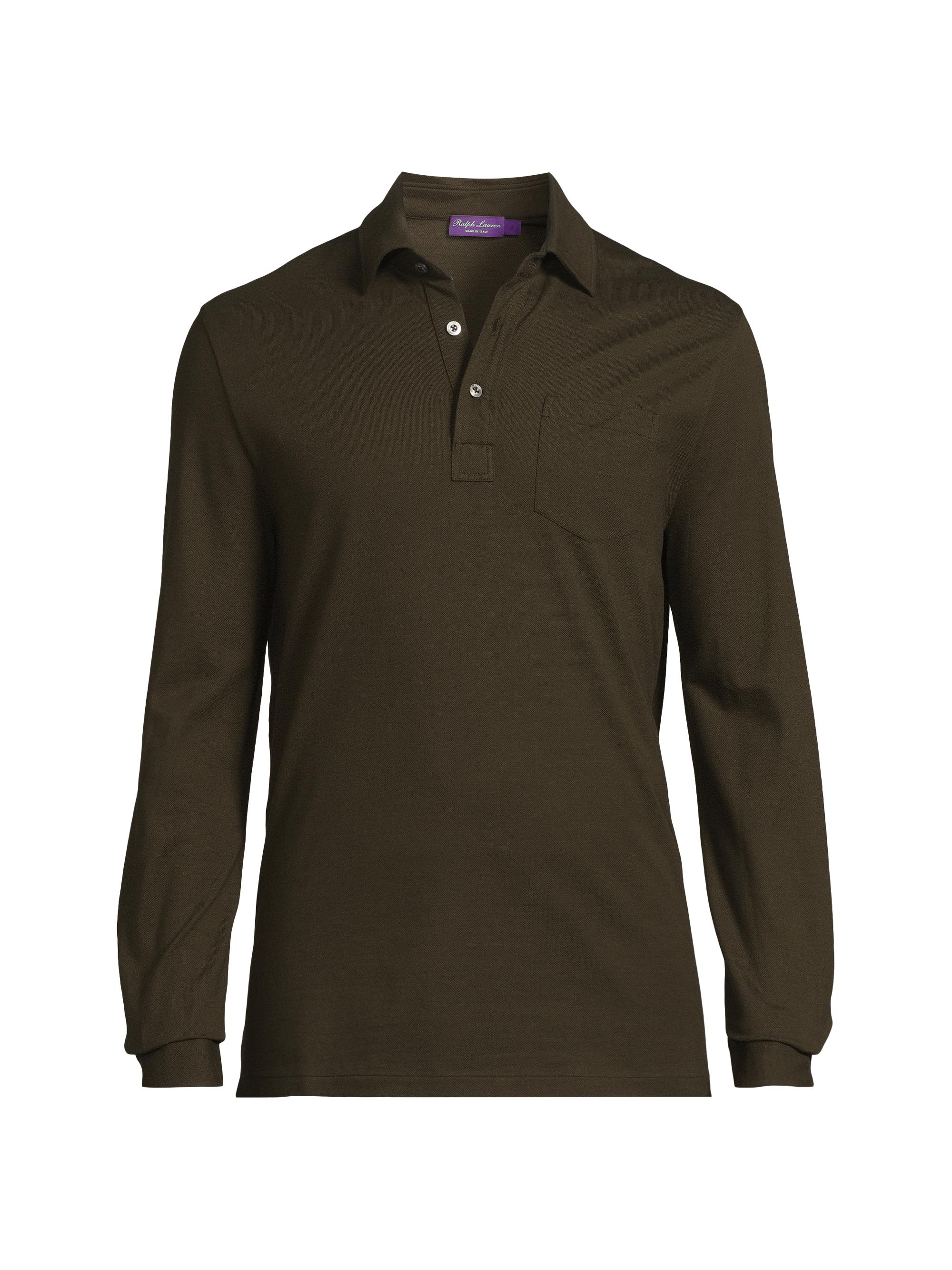 Ralph Lauren Purple Label Washed Non-Logo Long Sleeve Polo | Saks