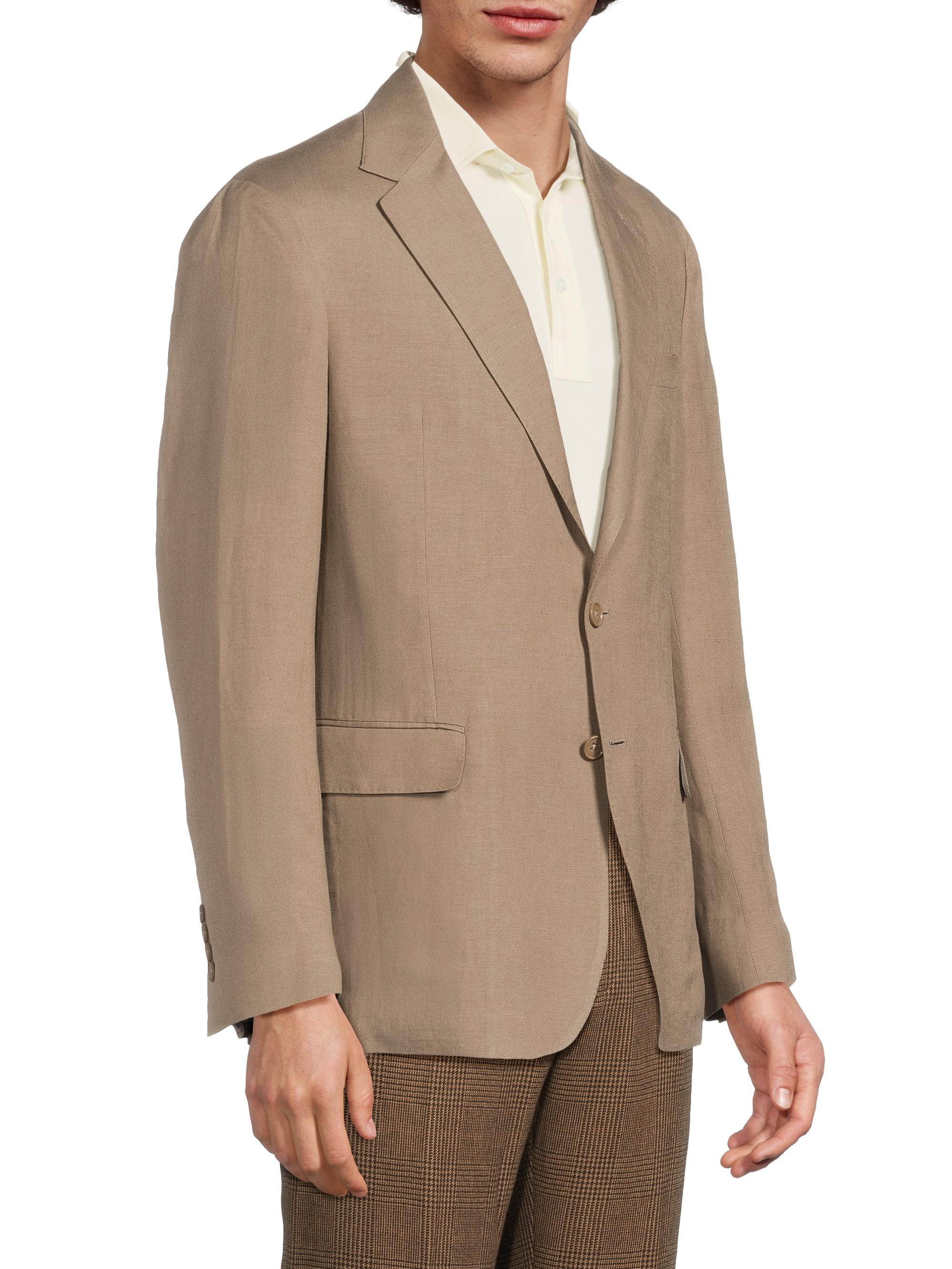 Ralph Lauren Purple Label Hadley Silk-Linen Single-Breasted Jacket
