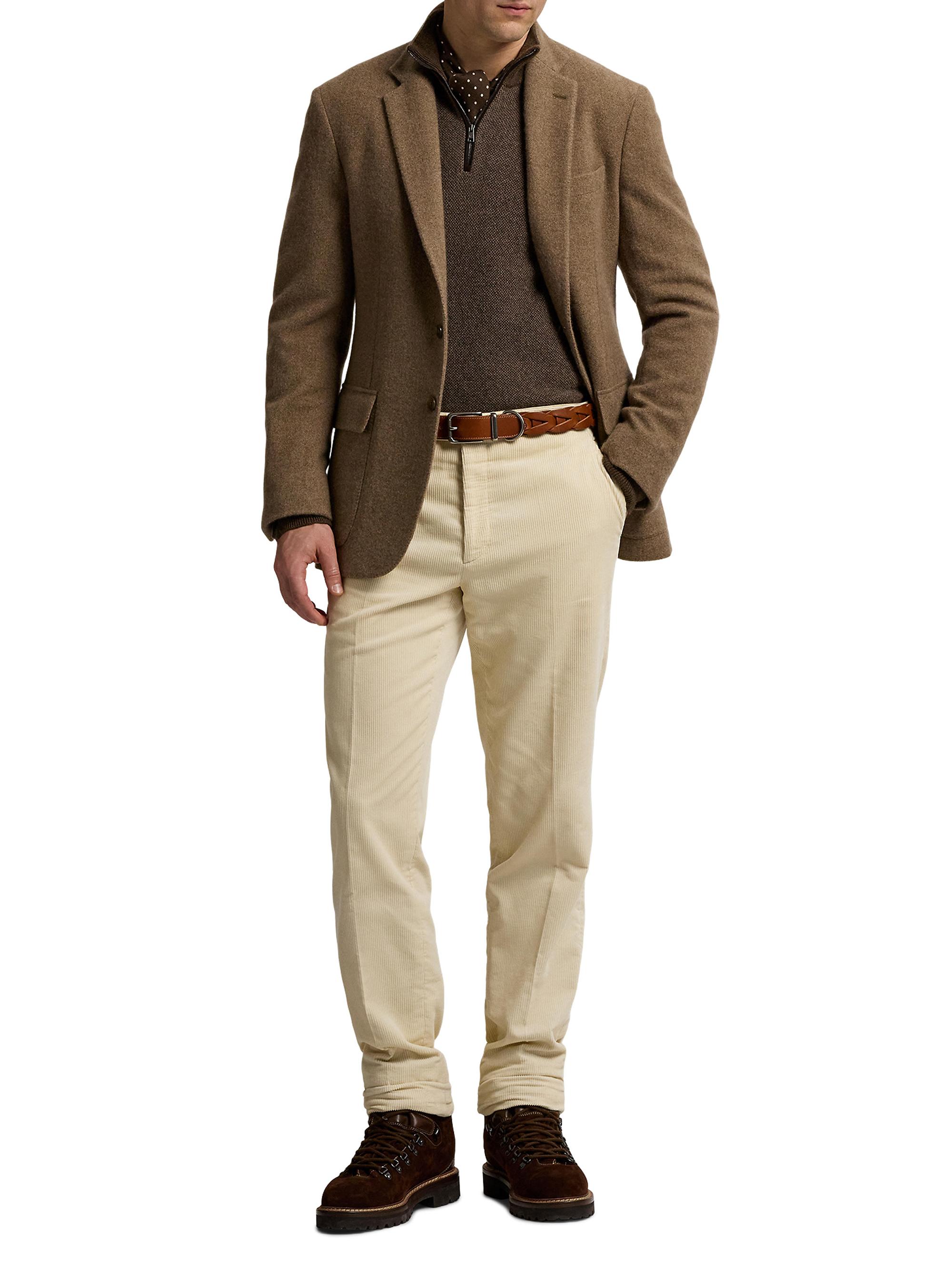 Ralph Lauren Purple Label Men's Wale Cotton Corduroy Trousers - New Classic Cream