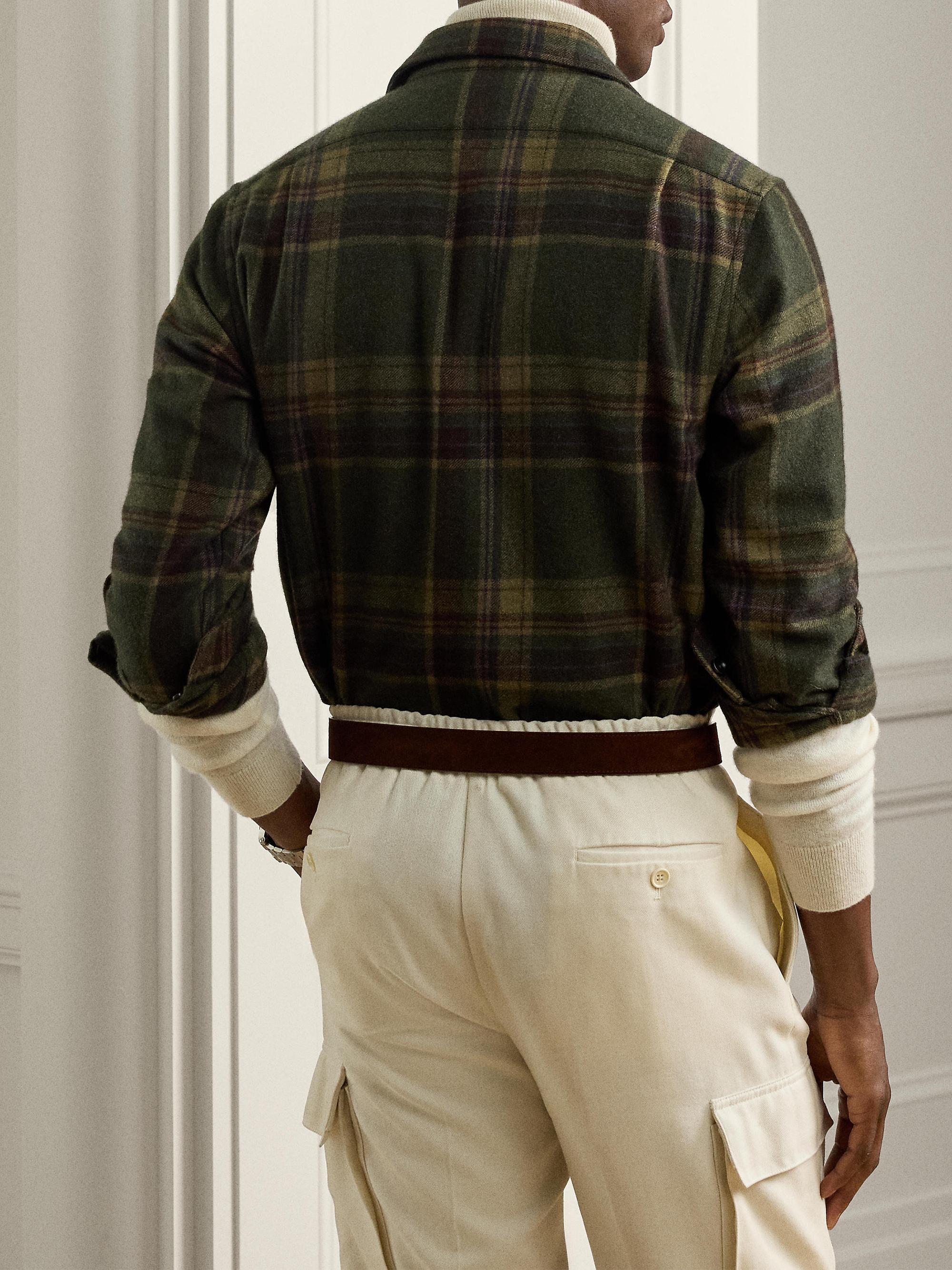 Ralph Lauren Purple Label Plaid Cashmere Shirt Jacket | Saks Fifth