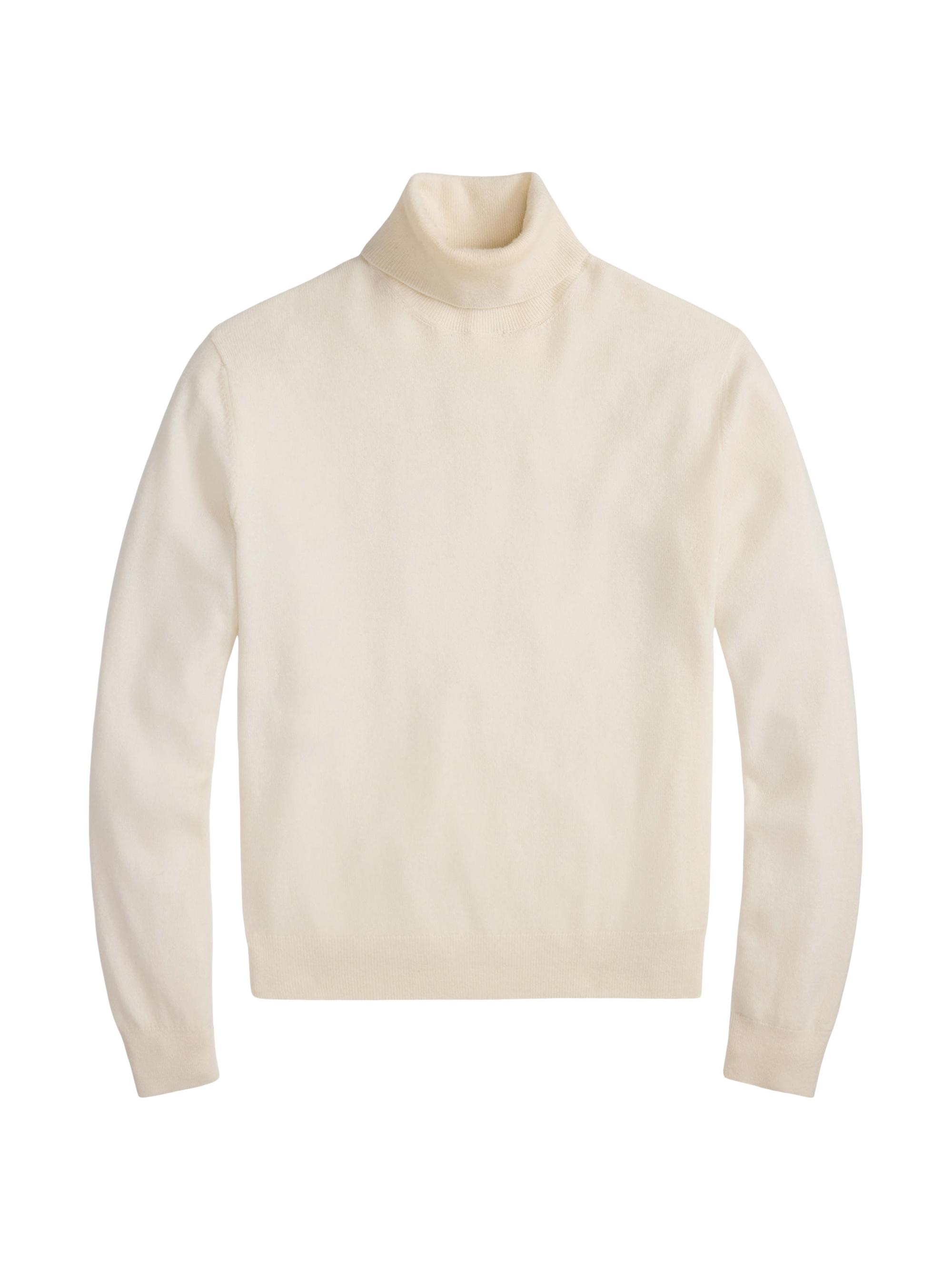 Ralph Lauren Purple Label Men's Mock Turtleneck Wool Sweater - Classic Cream
