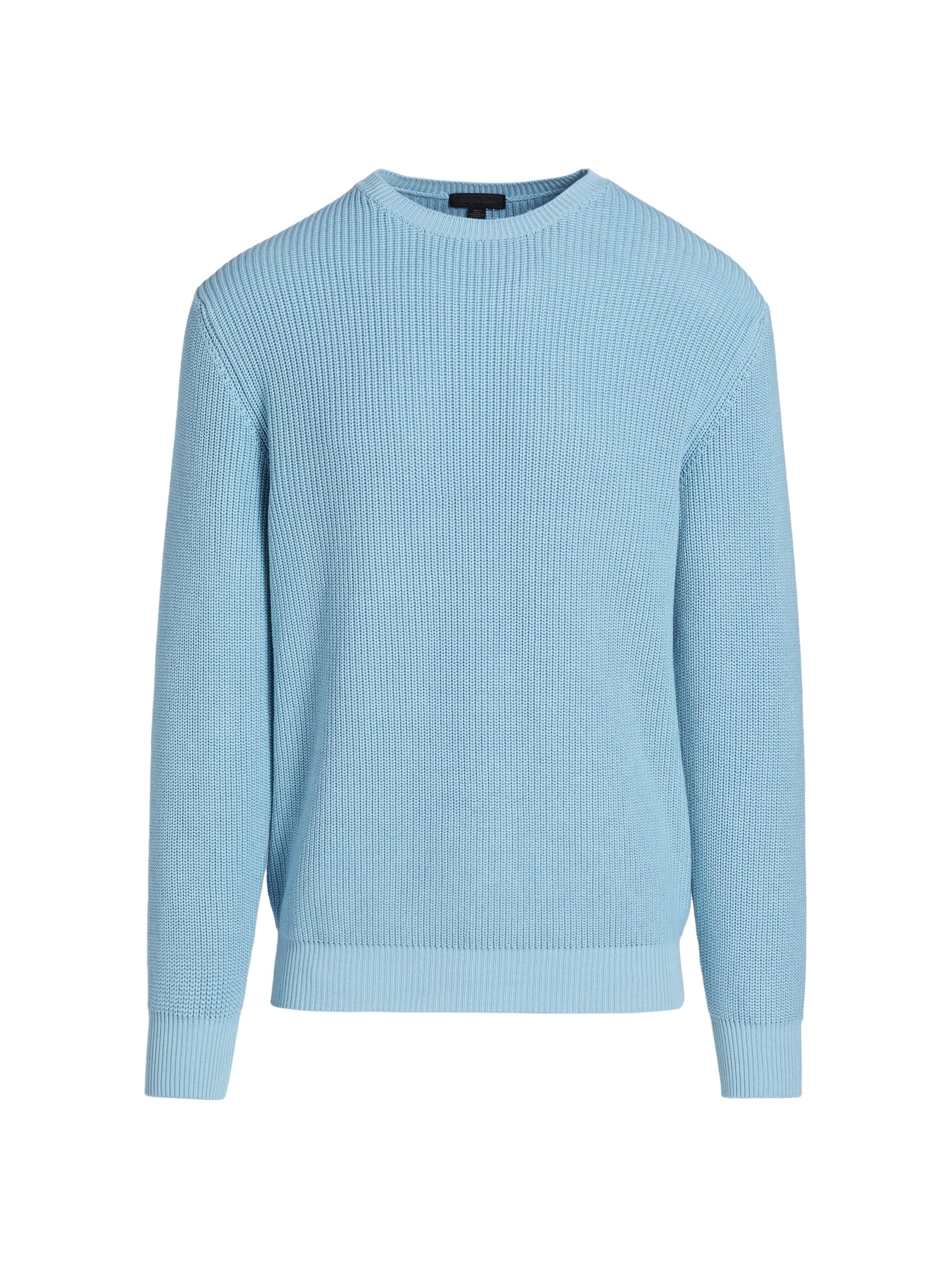 Saks Fifth Avenue Men's Garment-Dyed Ribbed Sweater - Light Blue