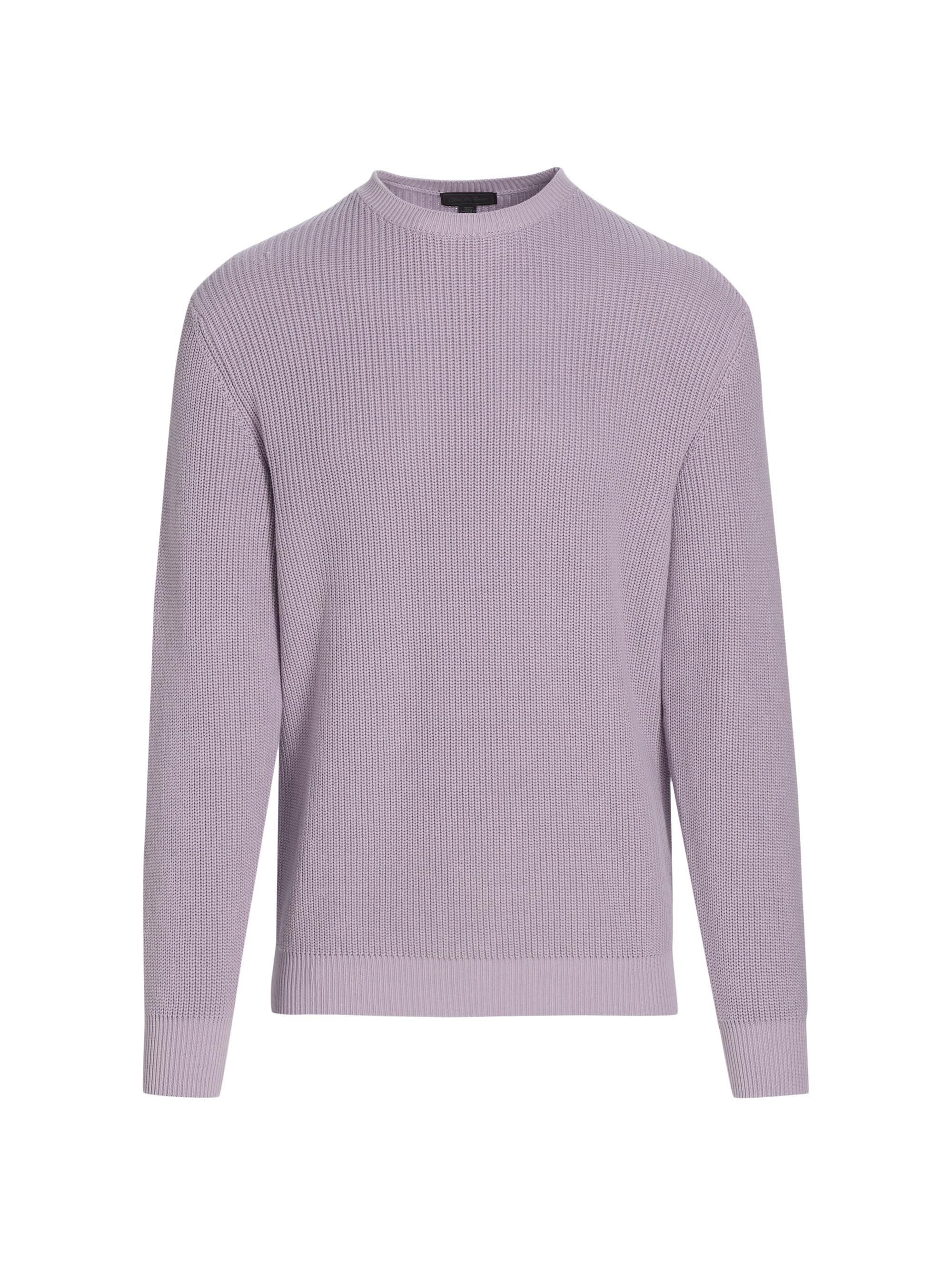 Saks Fifth Avenue Men's Garment-Dyed Ribbed Sweater - Purple | Thumbnail 8