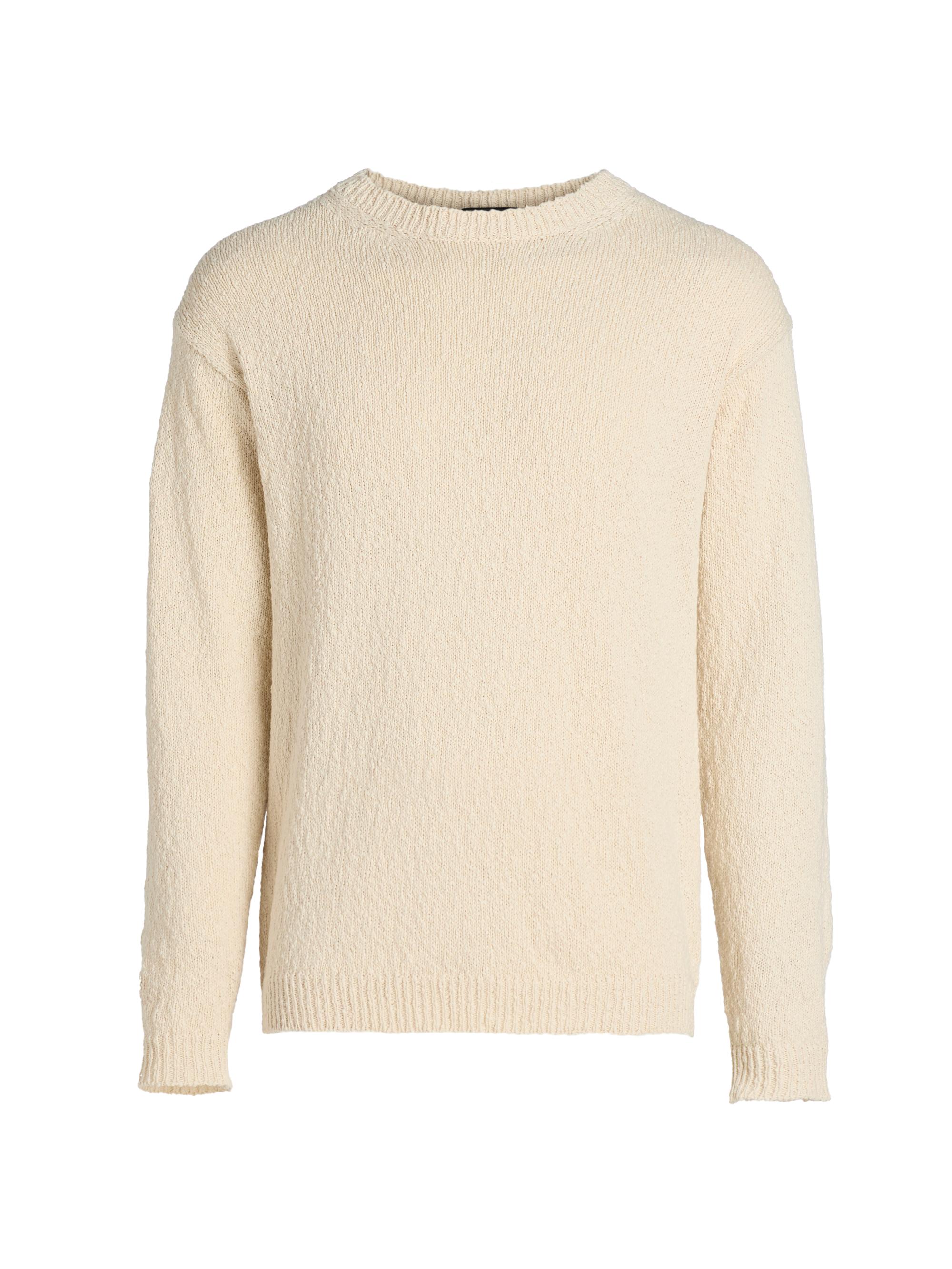 Saks Fifth Avenue Men's COLLECTION Textured Cotton-Silk Knit Crewneck Sweater - Beige