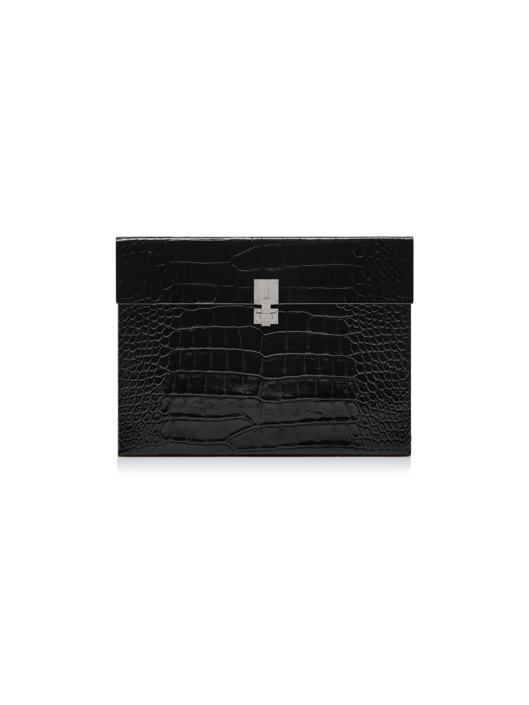 TOM FORD Croc-Embossed Leather Portfolio Pouch Saks Fifth