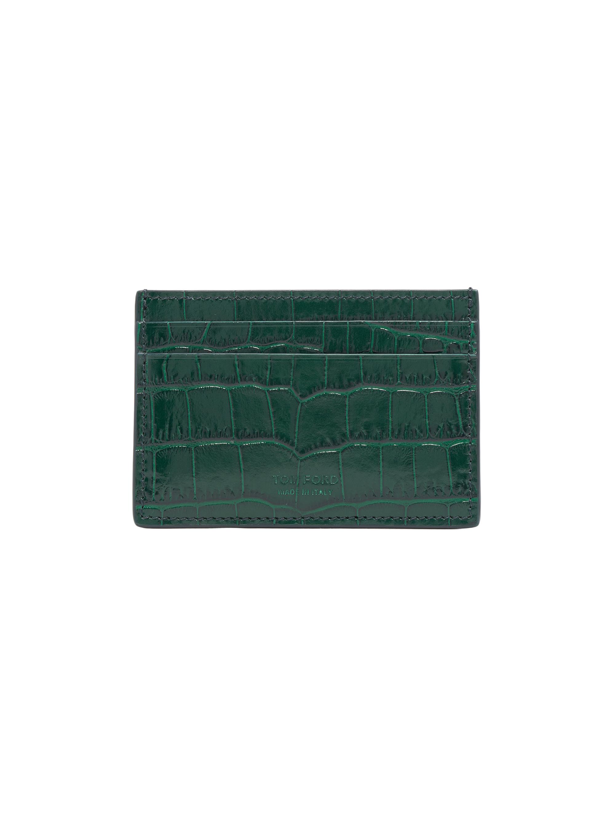 TOM FORD Croc-Embossed Leather Card Holder | Saks Fifth Avenue