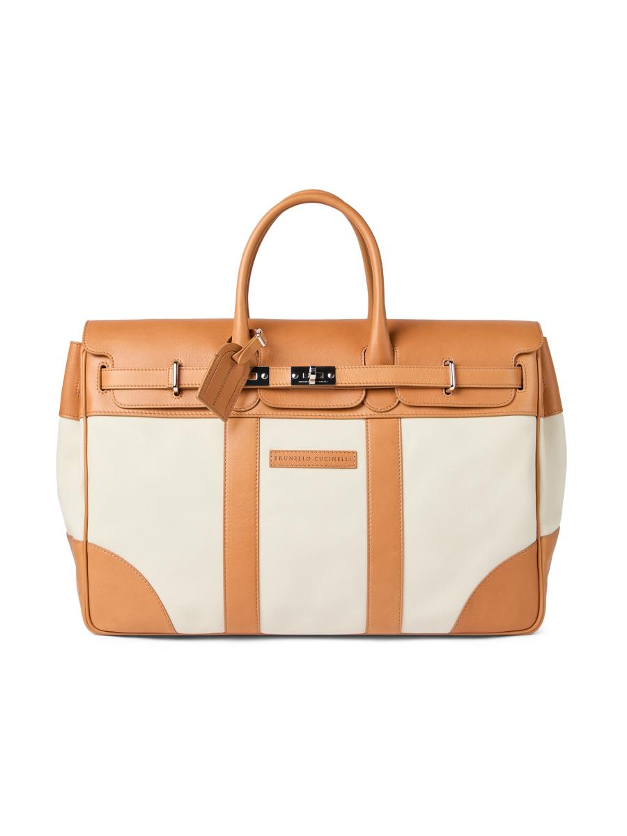 Brunello Cucinelli Grained Calfskin and Cowhide Country Bag | Saks