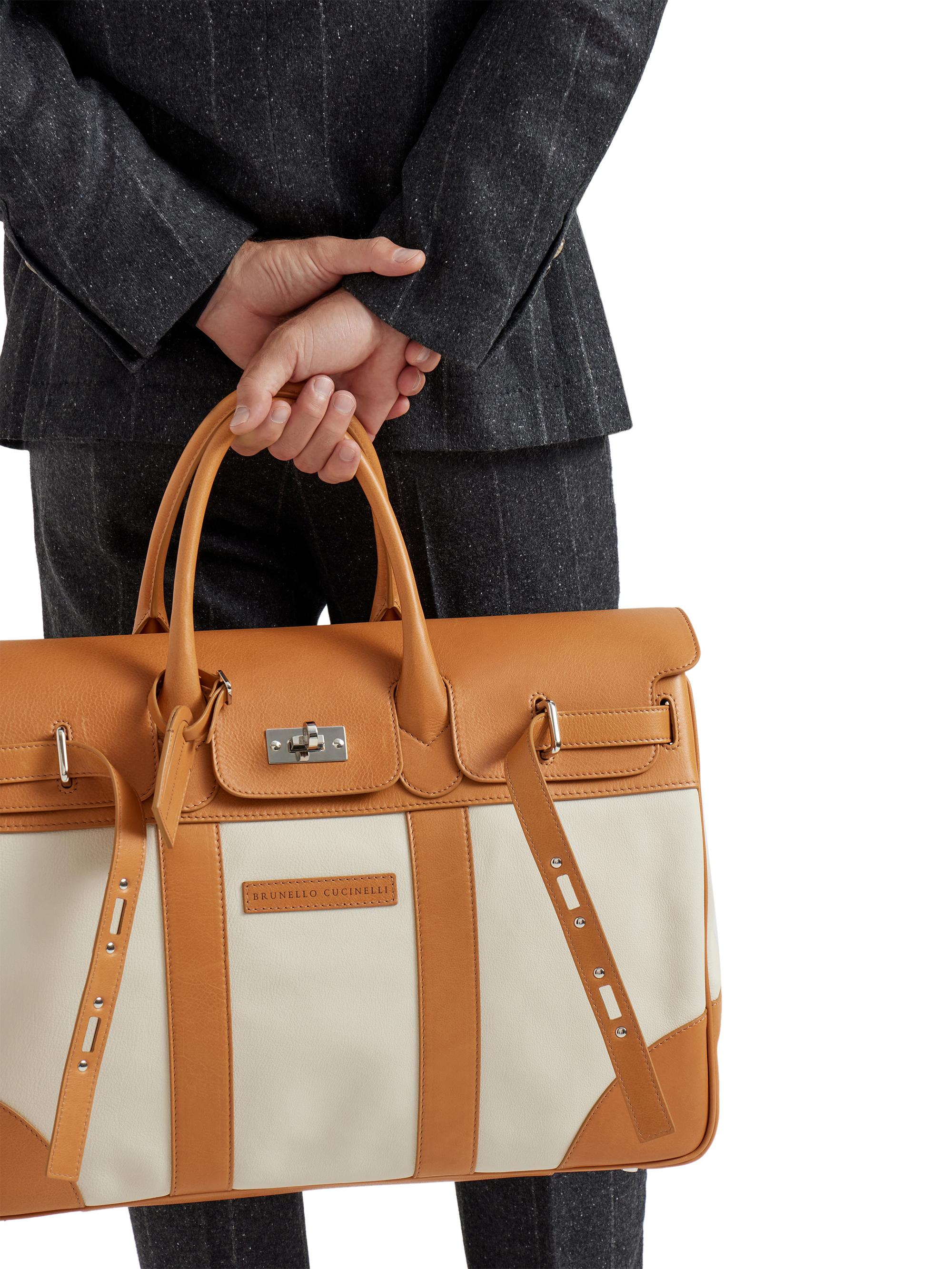 Brunello Cucinelli Grained Calfskin and Cowhide Country Bag | Saks