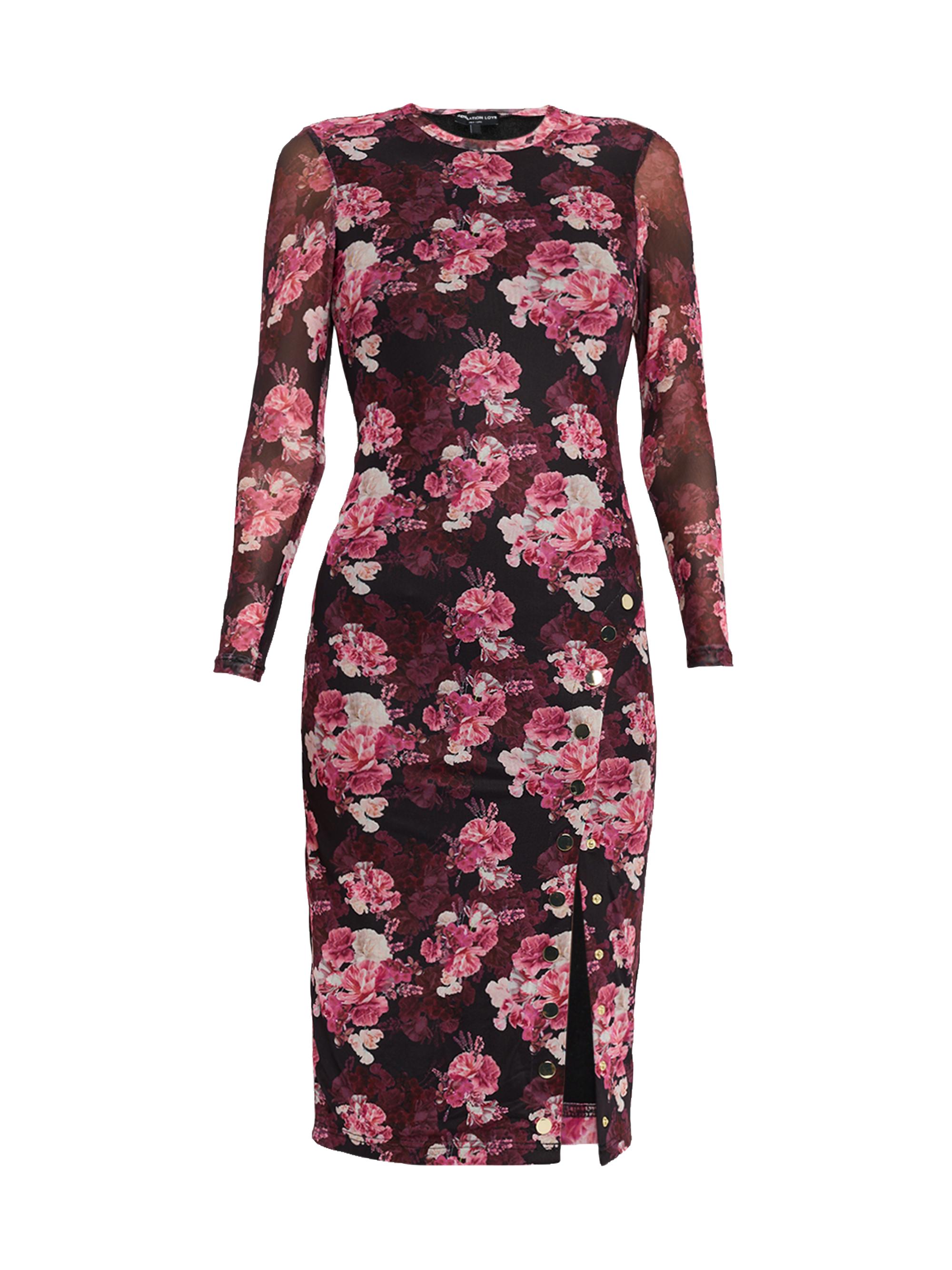 Generation Love Women's Monique Floral Midi-Dress - Red Pattern