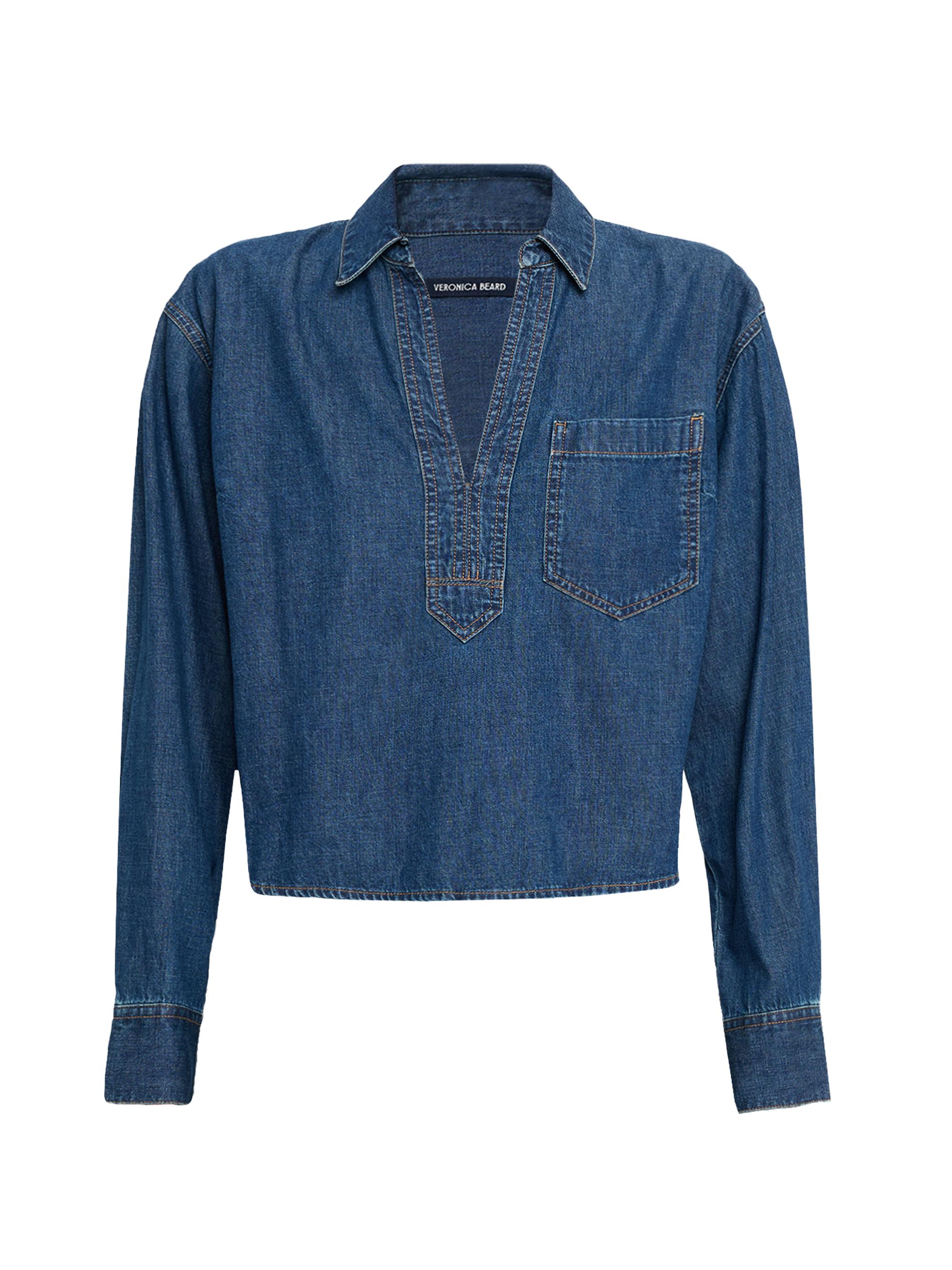 Veronica Beard Women's Khai Denim Top - Dark Blue