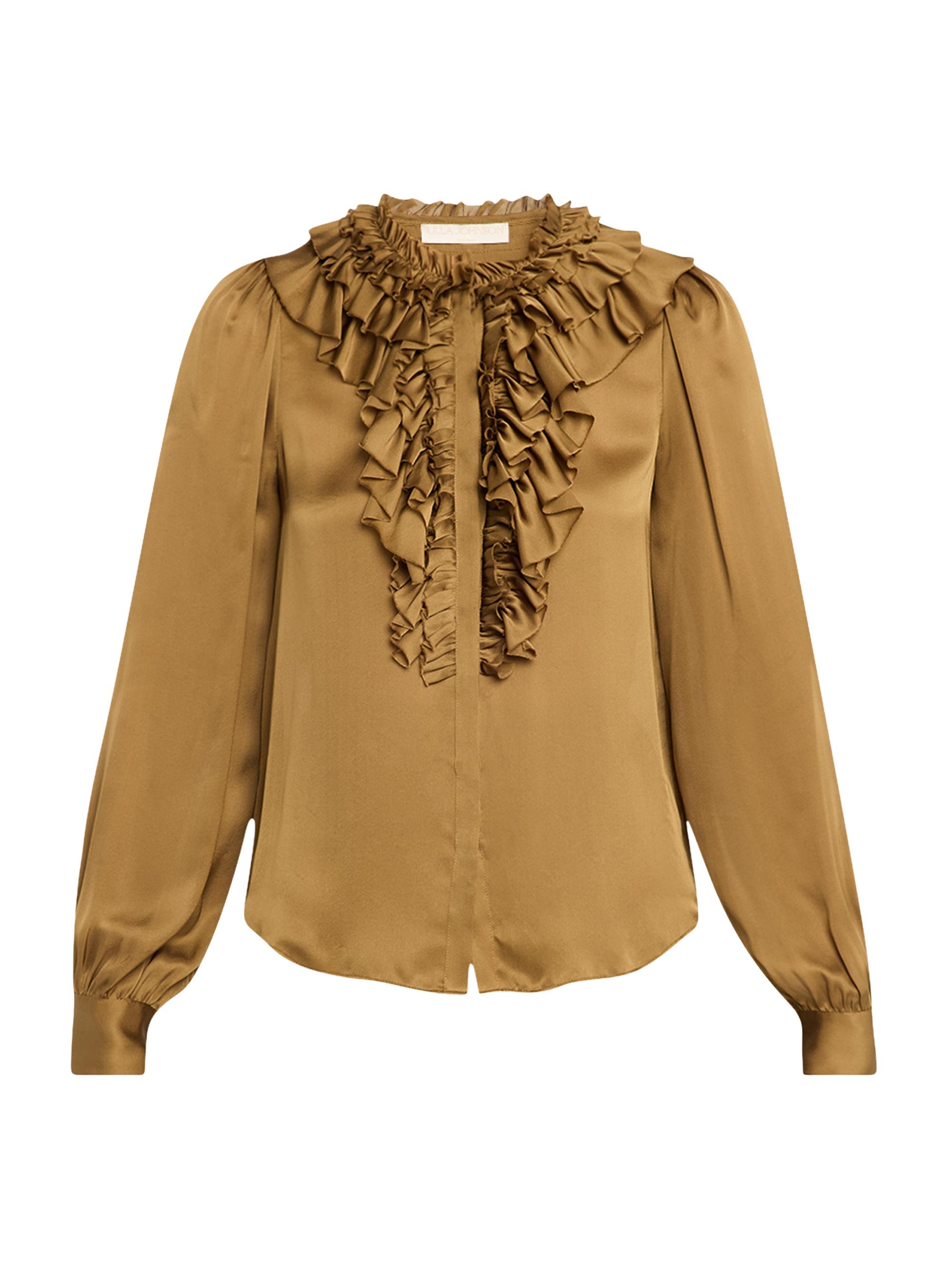 Ulla Johnson Women's Rouen Ruffled Silk Blouse - Willow