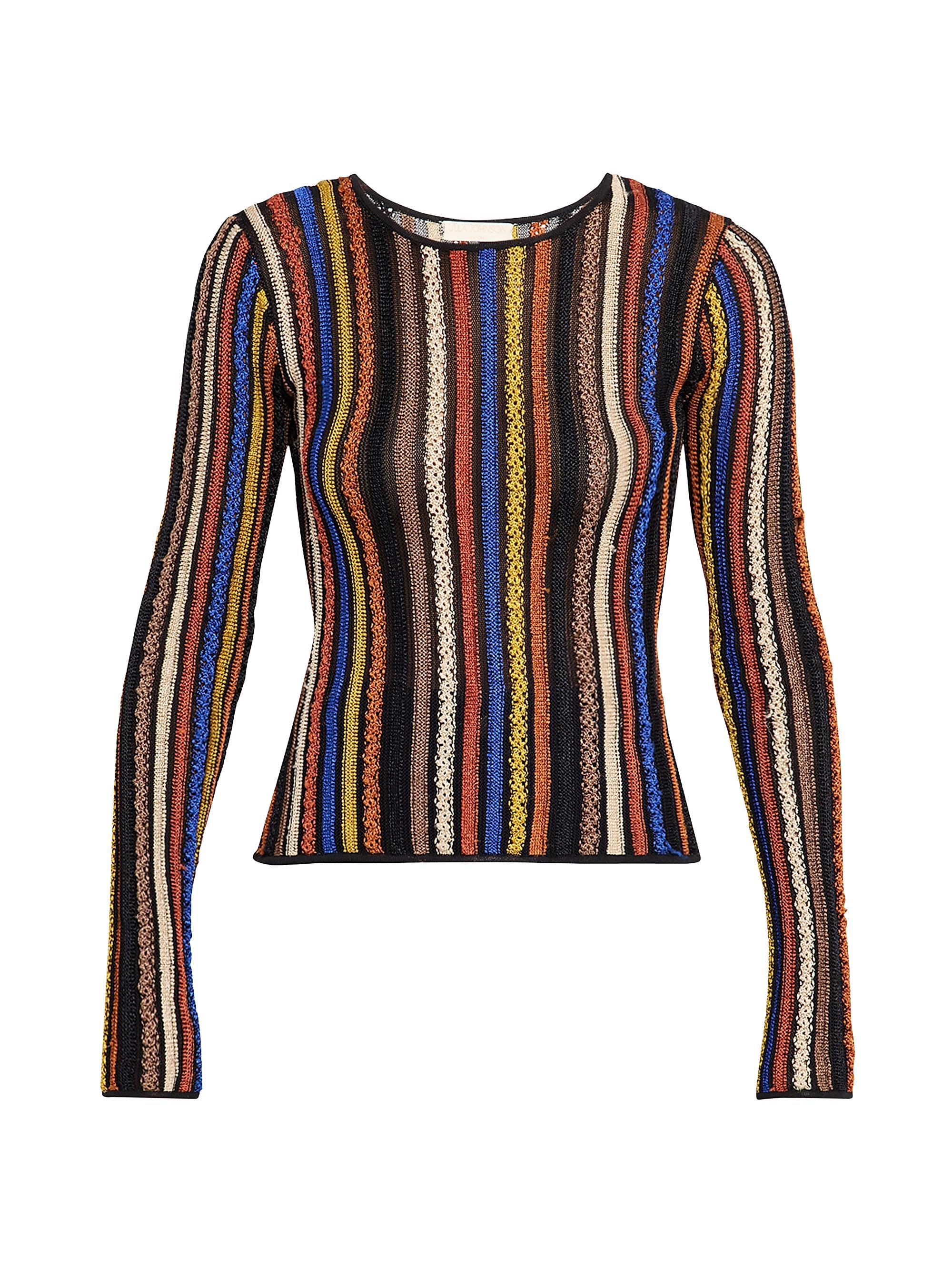 Ulla Johnson Women's Ardith Stretch-Knit Long-Sleeve Top - Zoisite