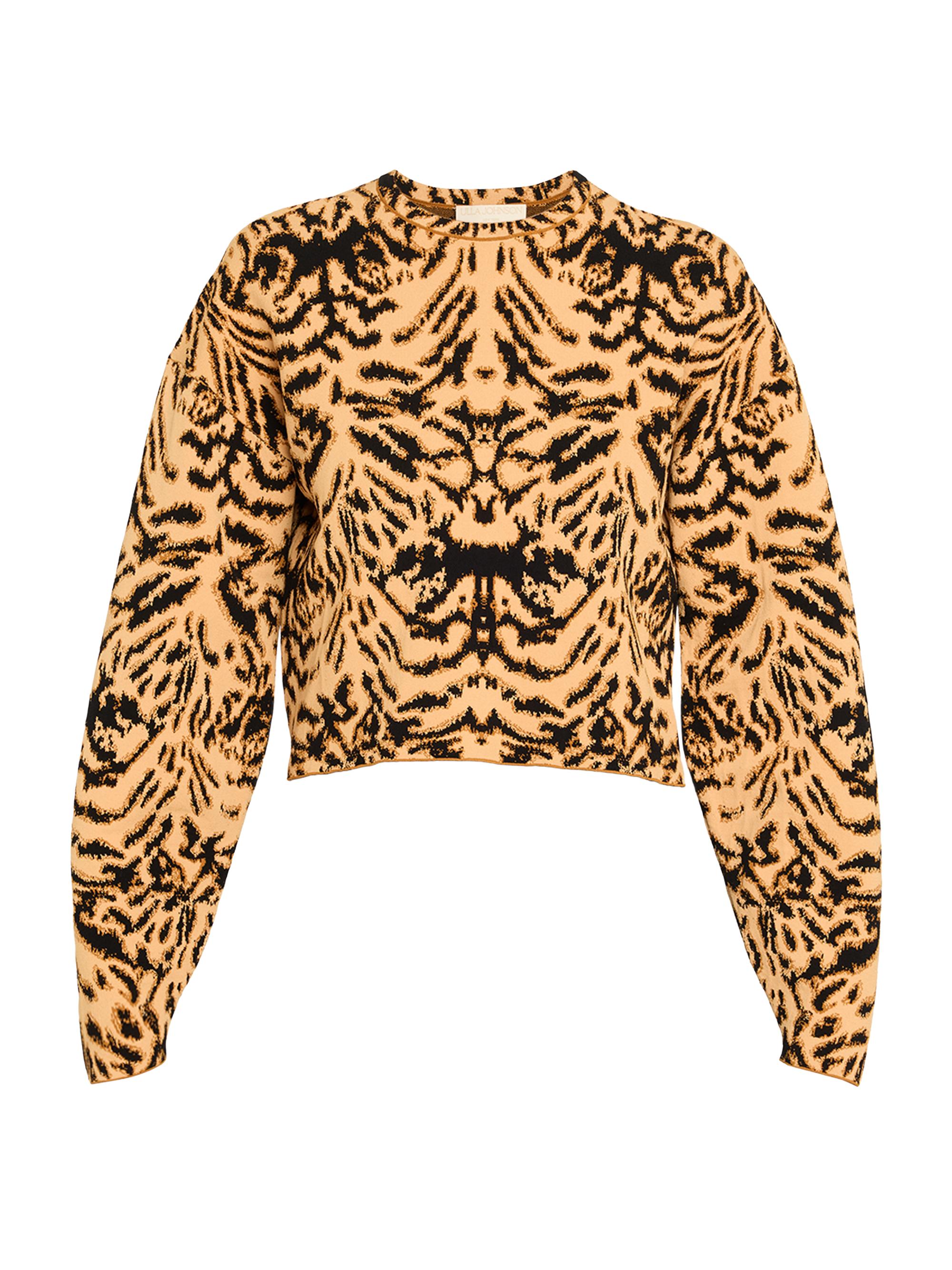 Ulla Johnson Women's Cade Animal-Print Jacquard-Knit Pullover - Leopard