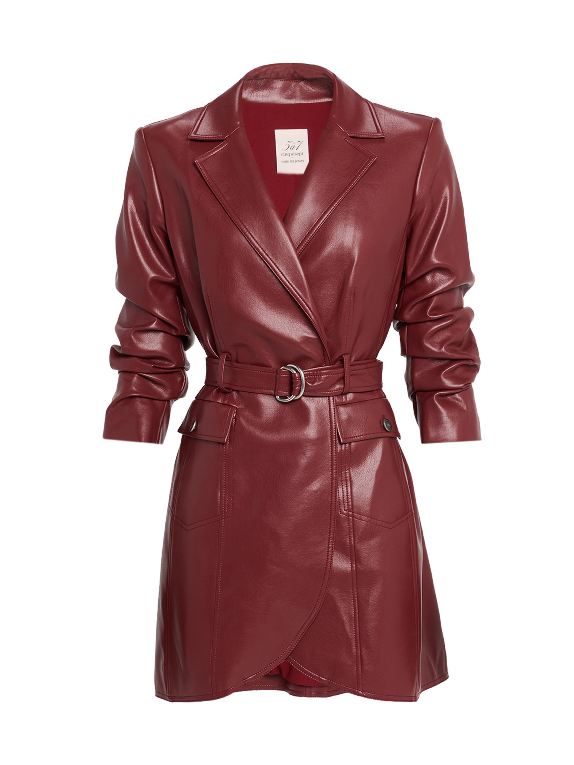 CINQ A SEPT Women's Jenessa Faux-Leather Blazer Minidress - Red