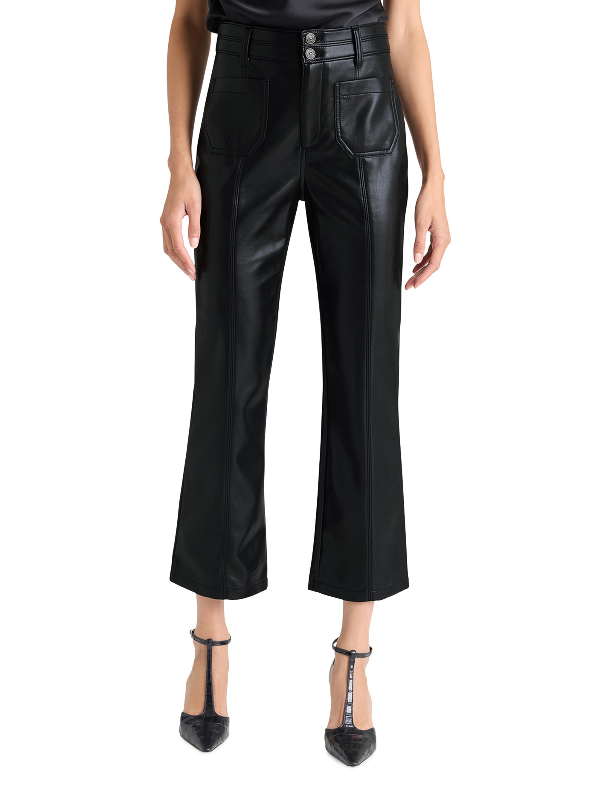 Cinq à Sept Dorothea Faux Leather Cropped Flare Pants | Saks Fifth