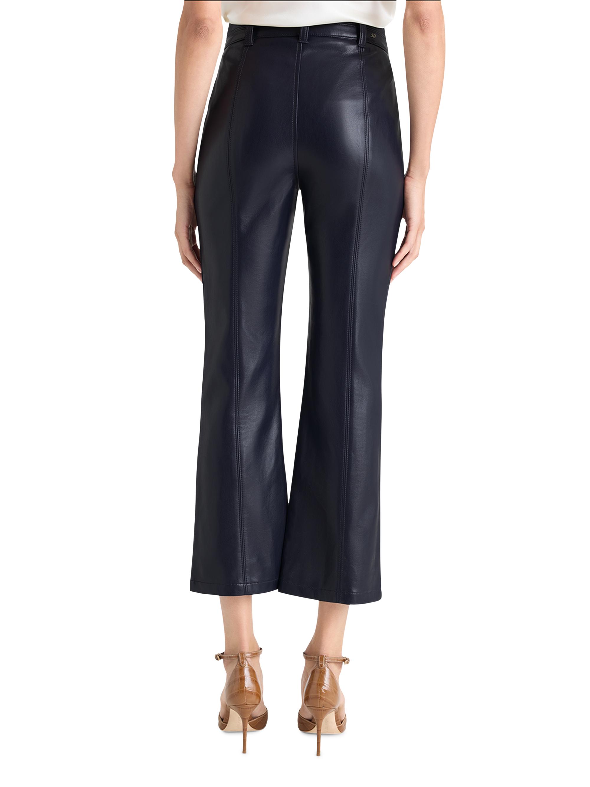 Cinq à Sept Dorothea Faux Leather Cropped Flare Pants | Saks Fifth