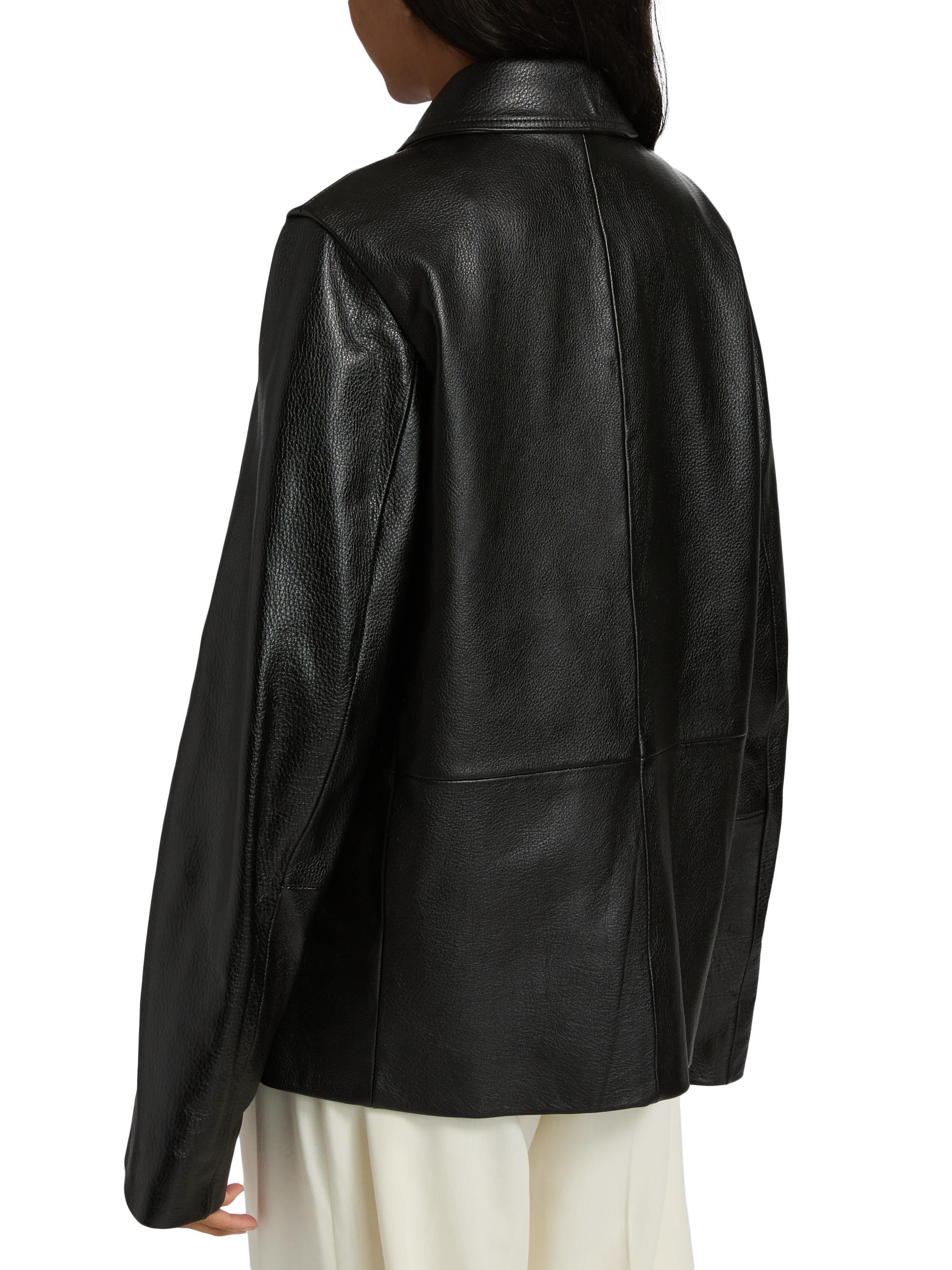 Toteme Heavy Grain Leather Jacket | Saks Fifth Avenue