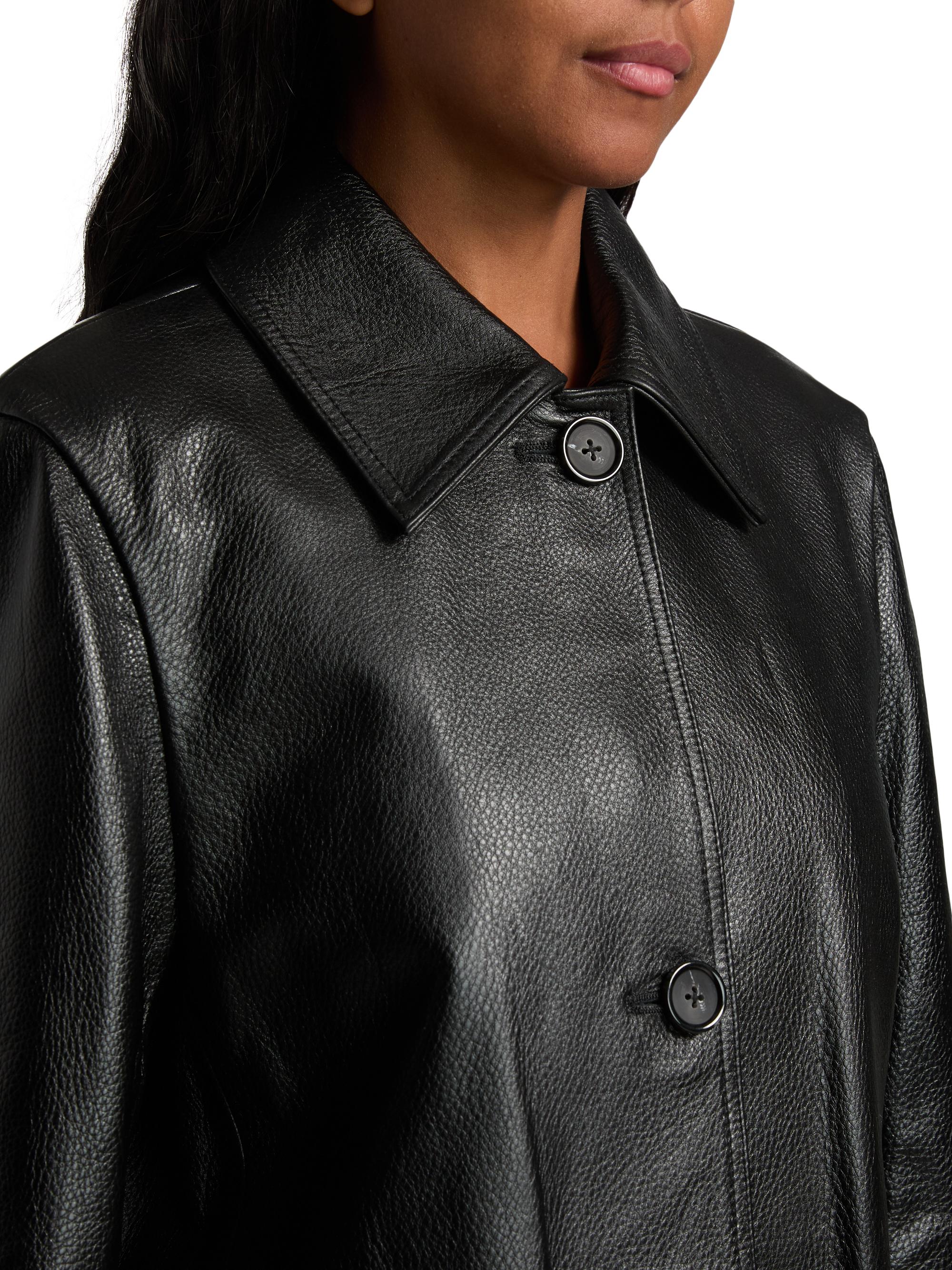 Toteme Heavy Grain Leather Jacket | Saks Fifth Avenue