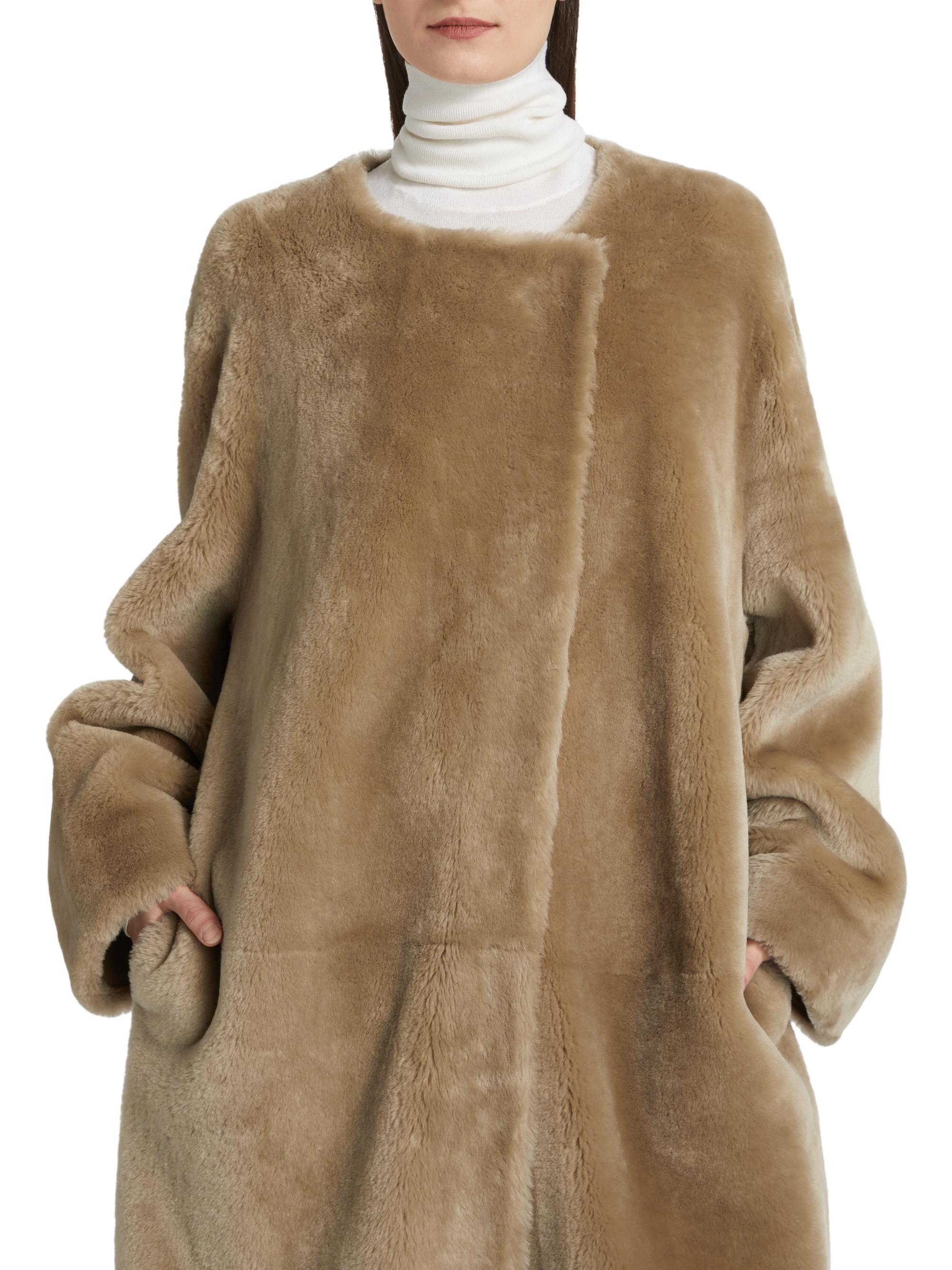 Toteme Collarless Shearling Coat | Saks Fifth Avenue