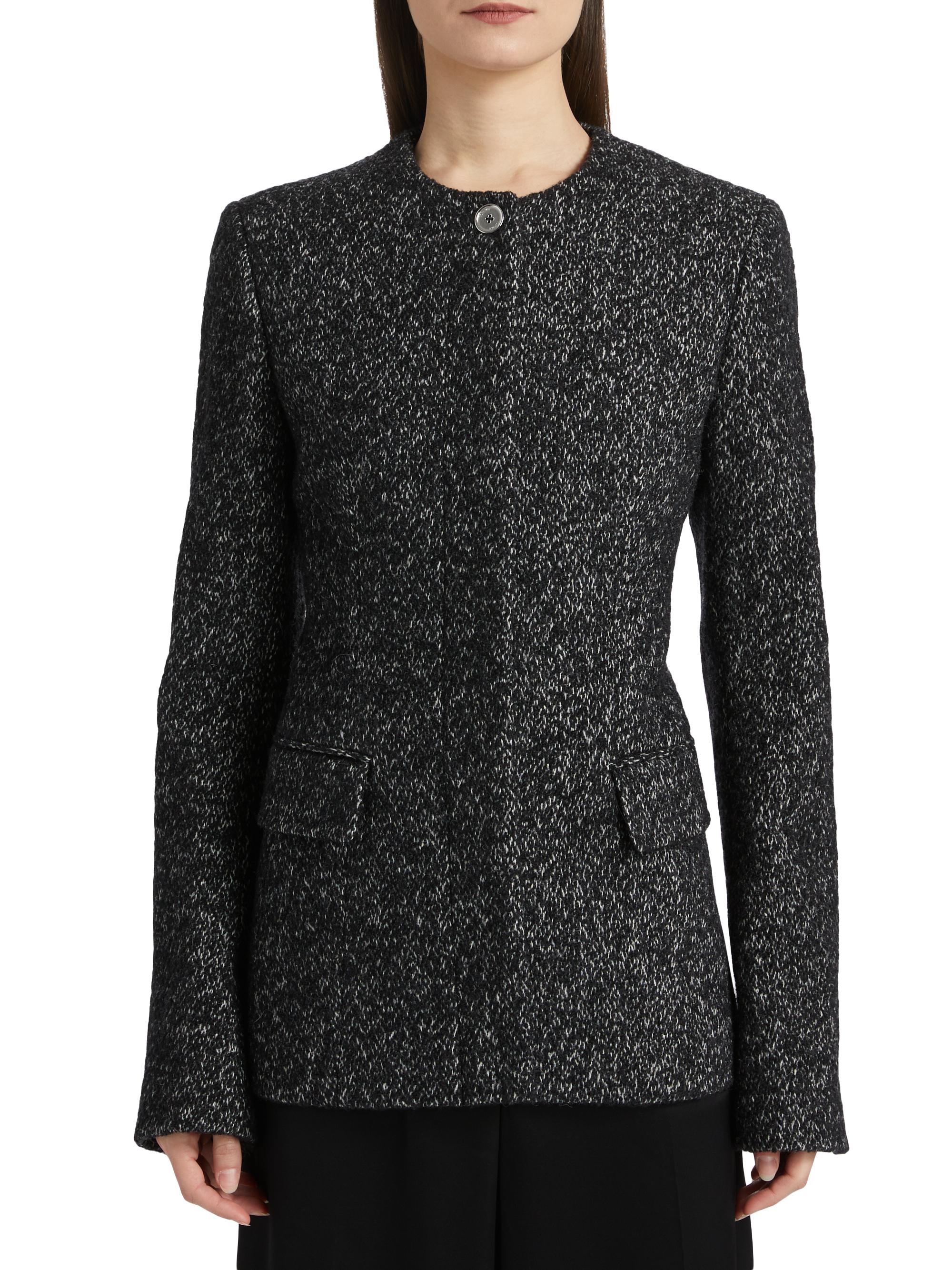Toteme Collarless Wool-Blend Tweed Jacket | Saks Fifth Avenue