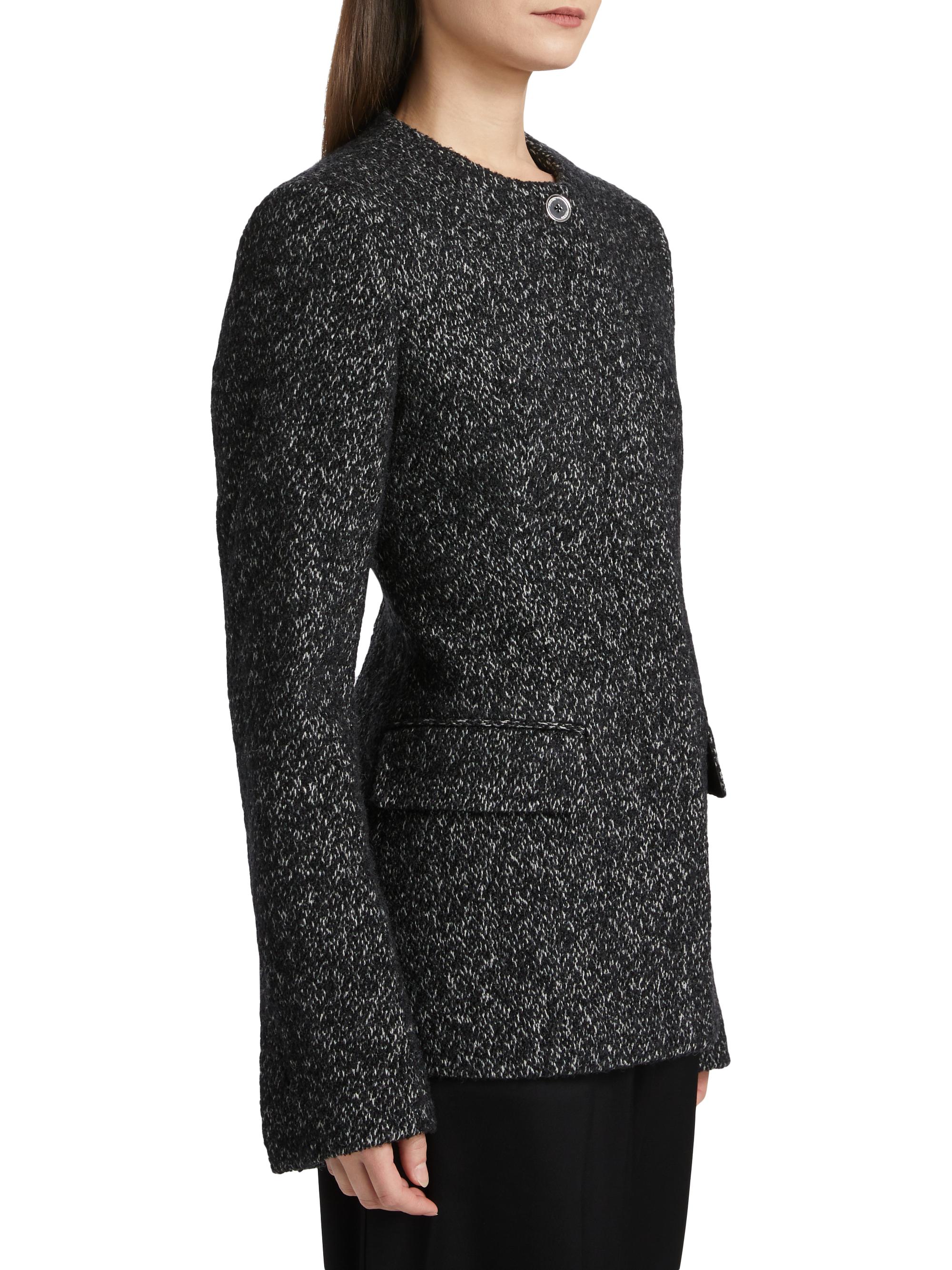 Toteme Collarless Wool-Blend Tweed Jacket | Saks Fifth Avenue