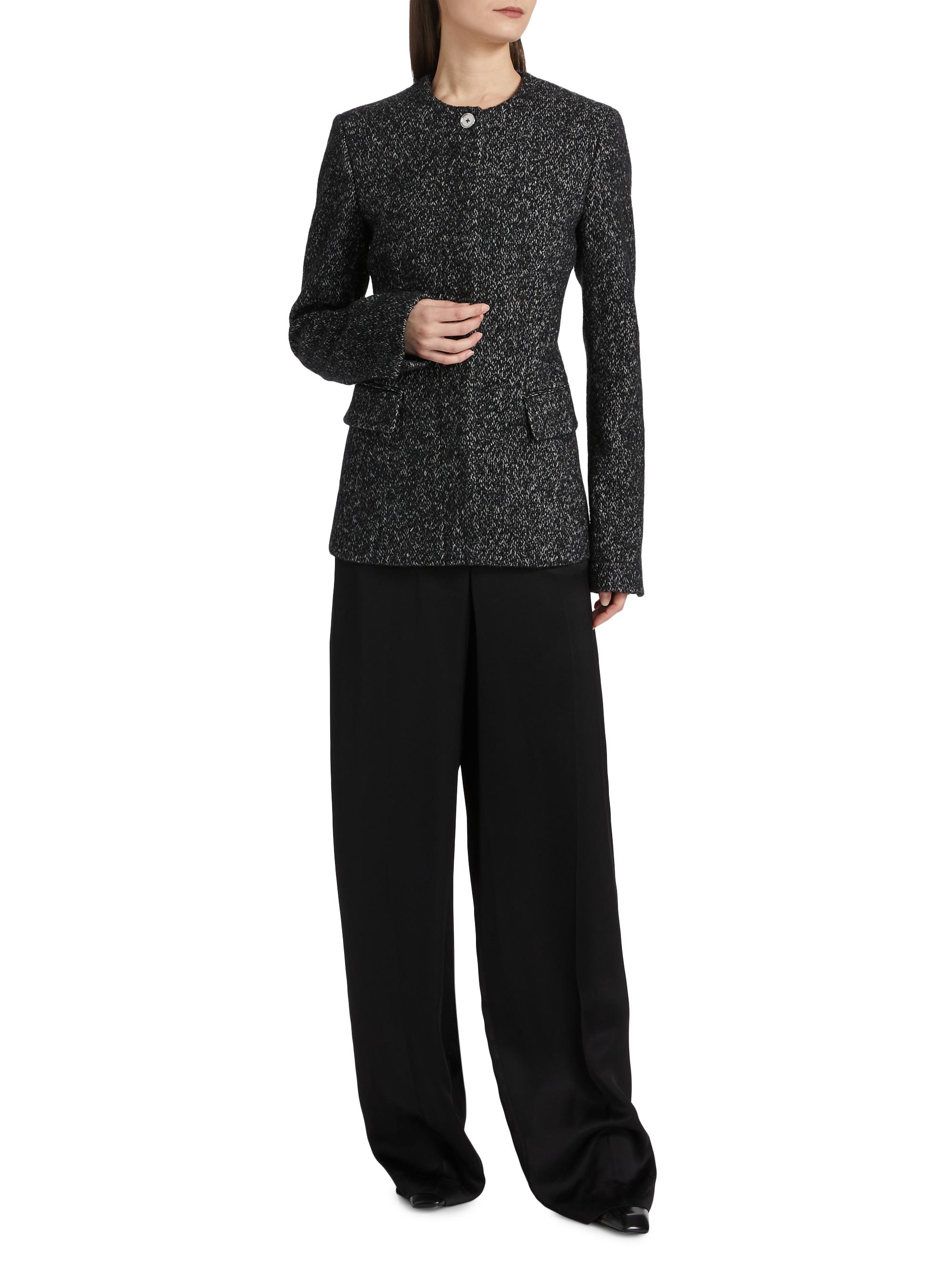 Toteme Collarless Wool-Blend Tweed Jacket | Saks Fifth Avenue