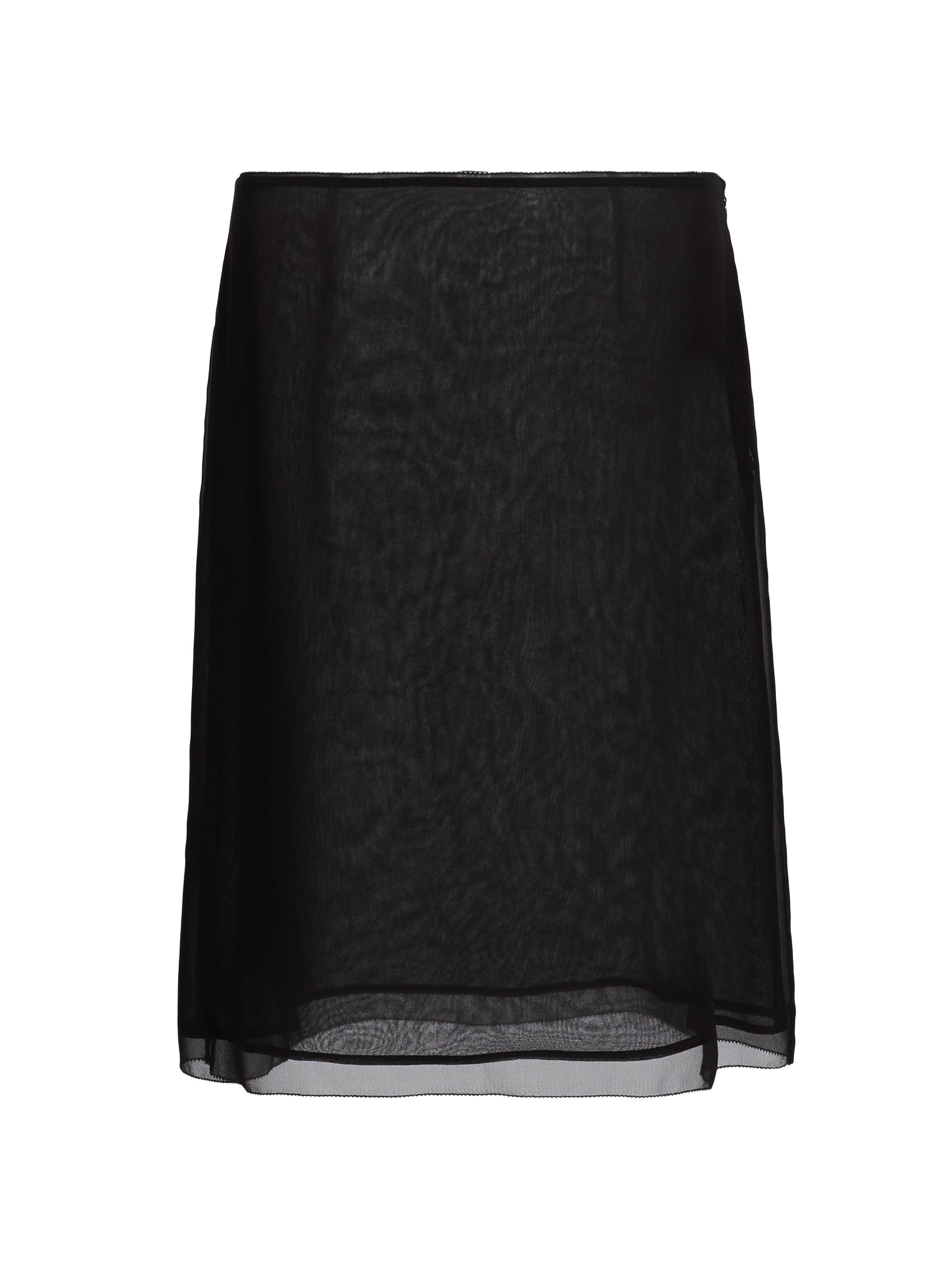 Toteme Women's Chiffon Silk Knee-Length Slip Skirt - Black