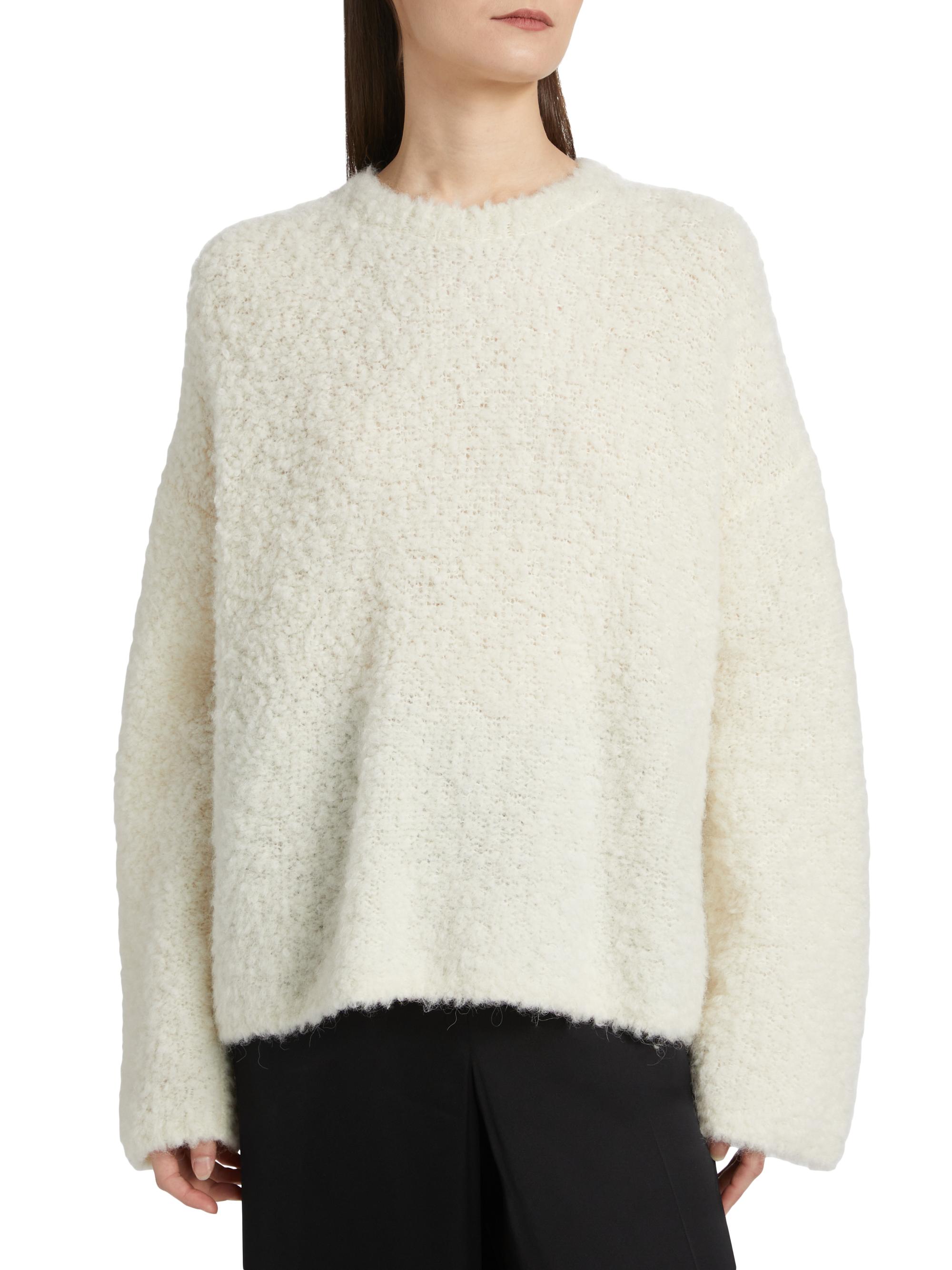 Toteme Boxy Alpaca-Blend Bouclé Sweater | Saks Fifth Avenue