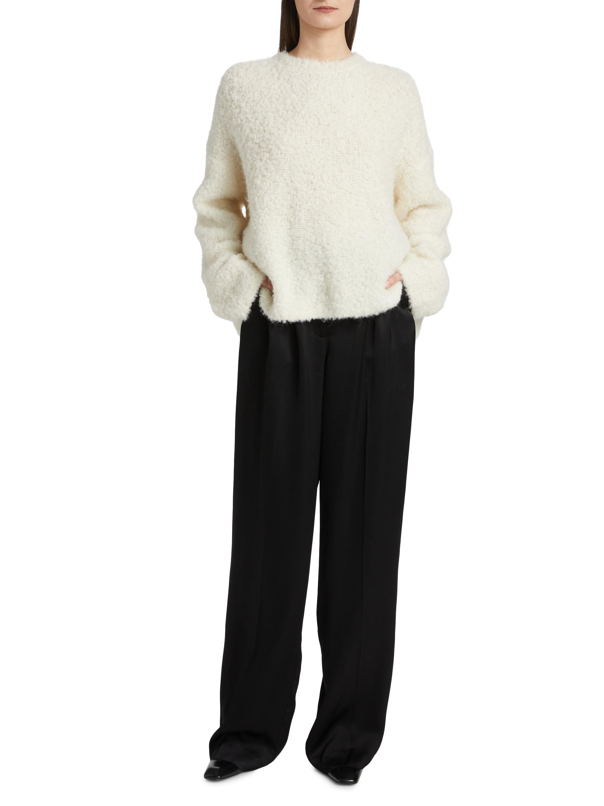 Toteme Boxy Alpaca-Blend Bouclé Sweater | Saks Fifth Avenue