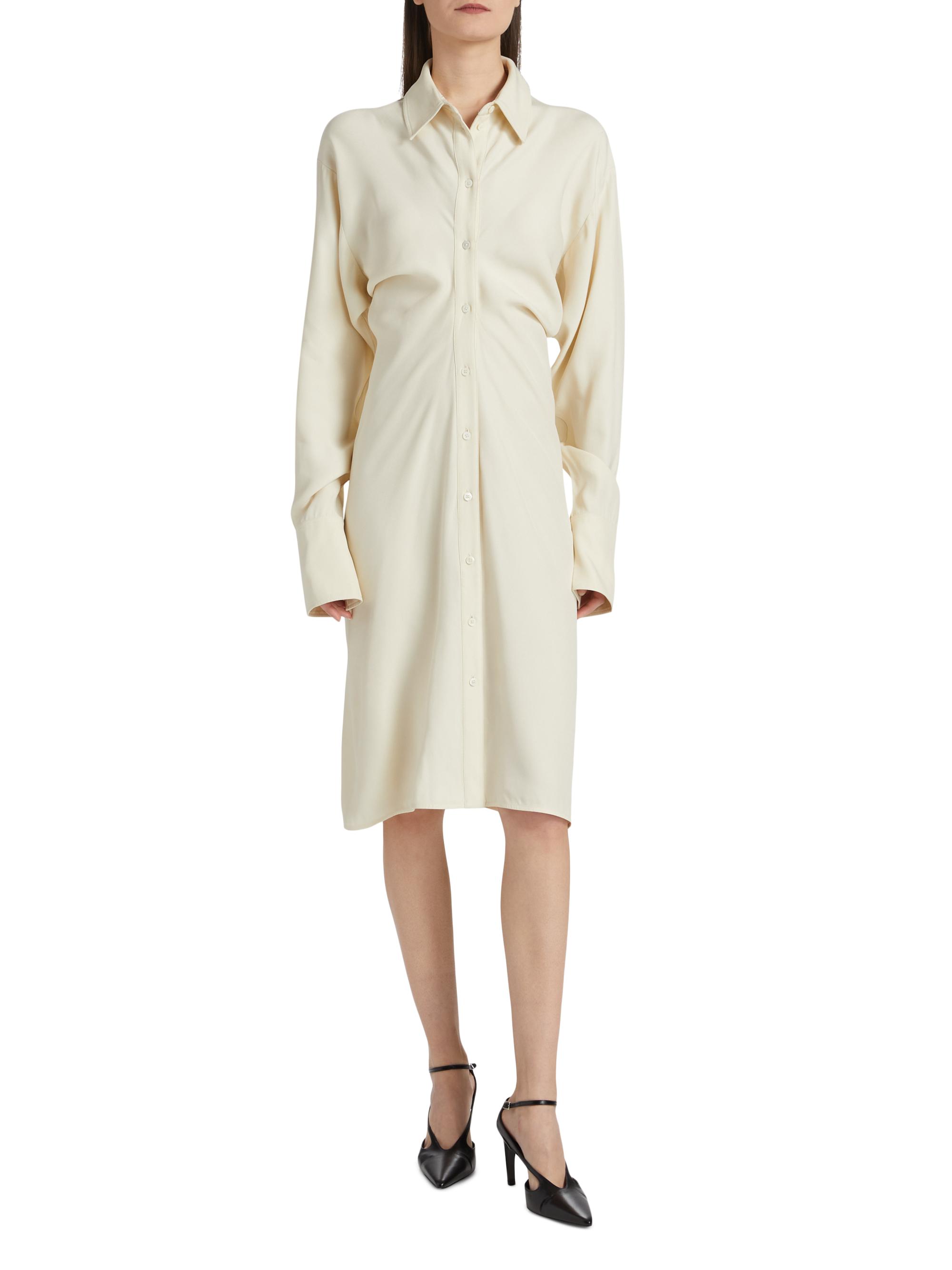 20SS TOTEME シルクリネン デザイン ブラウス XS TOTEME Embroidered silk-twill shirt | NET-A-PORTER