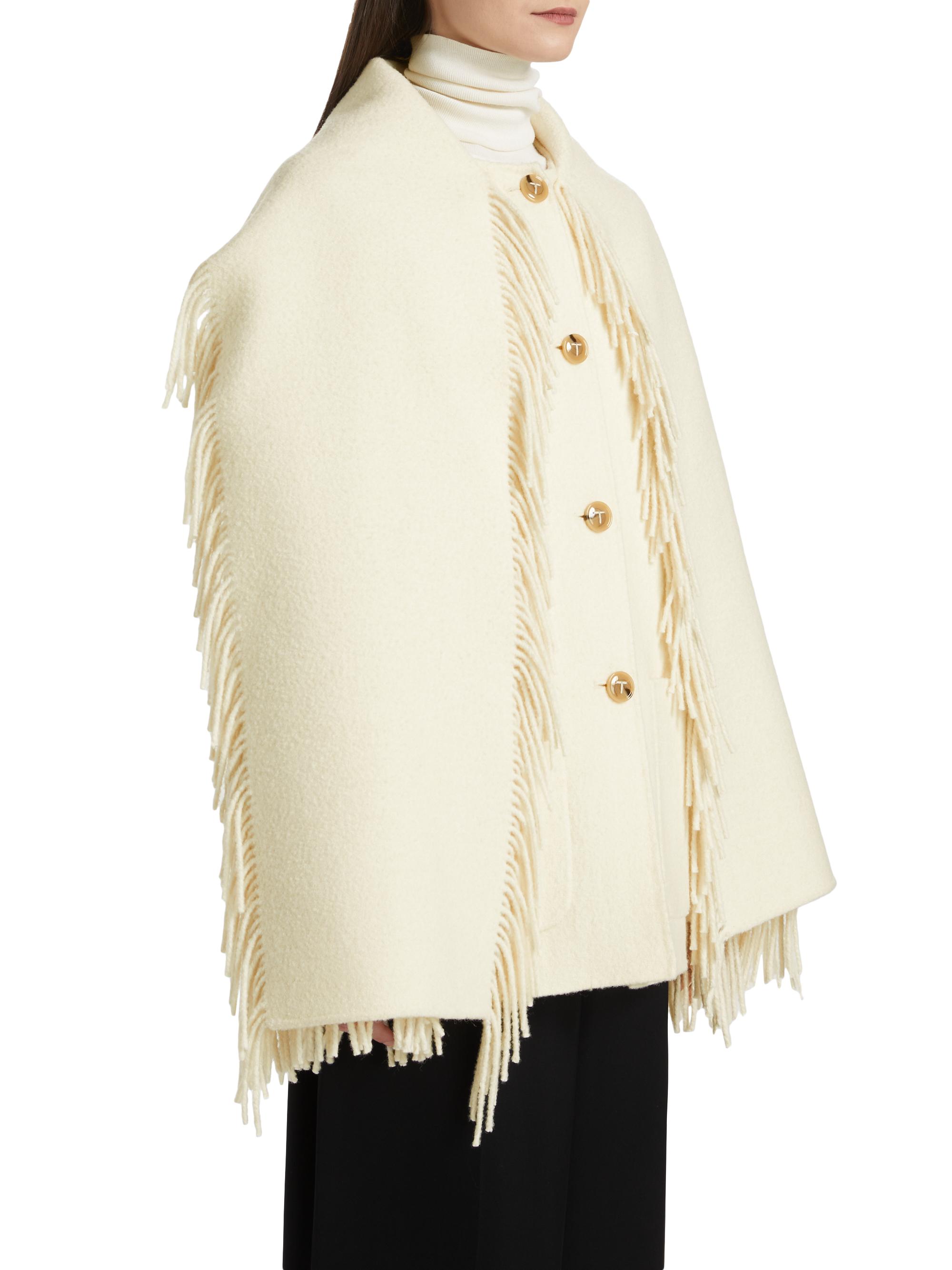 Toteme Fringed Scarf Wool-Blend Jacket | Saks Fifth Avenue
