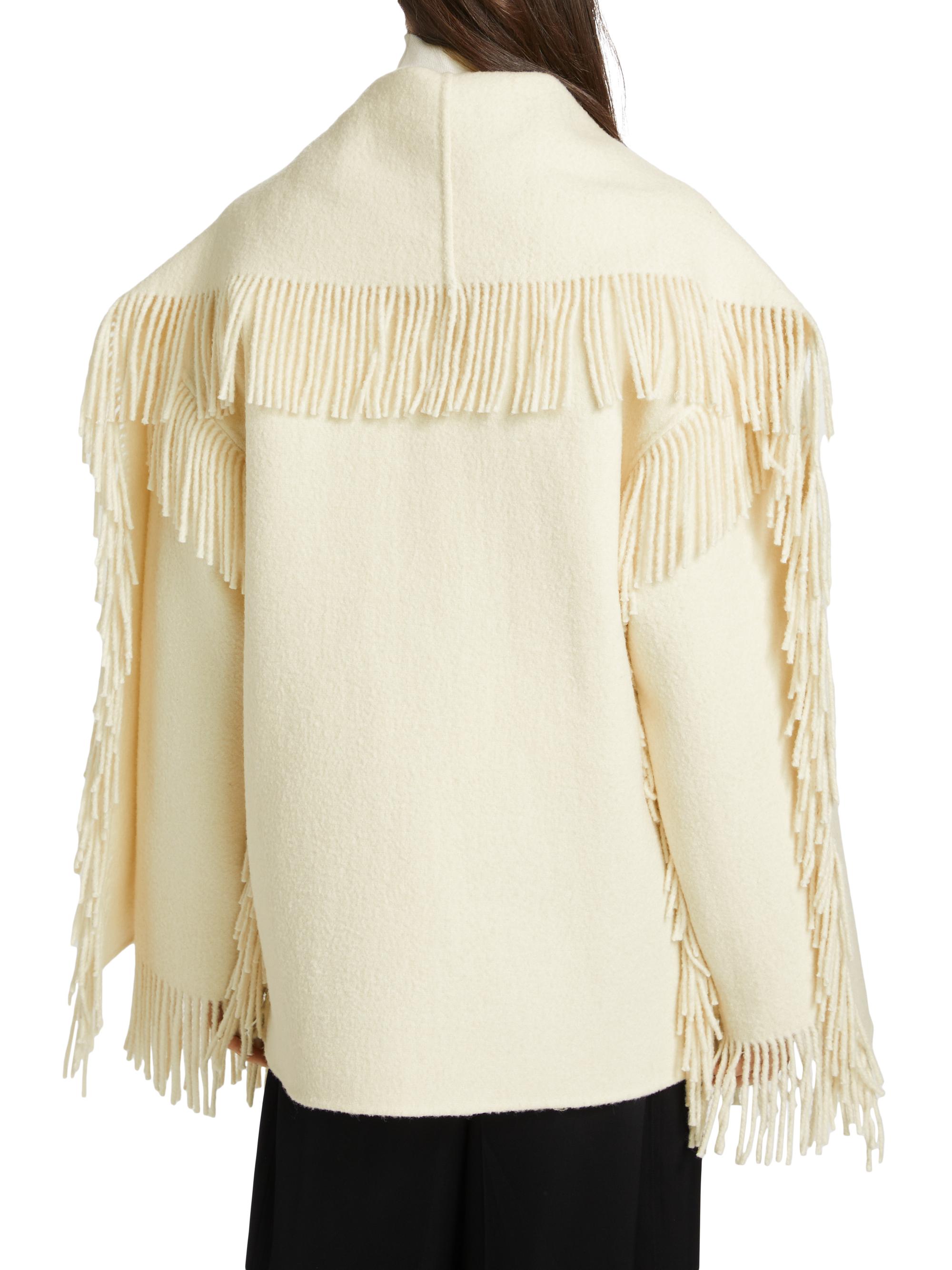 Toteme Fringed Scarf Wool-Blend Jacket | Saks Fifth Avenue