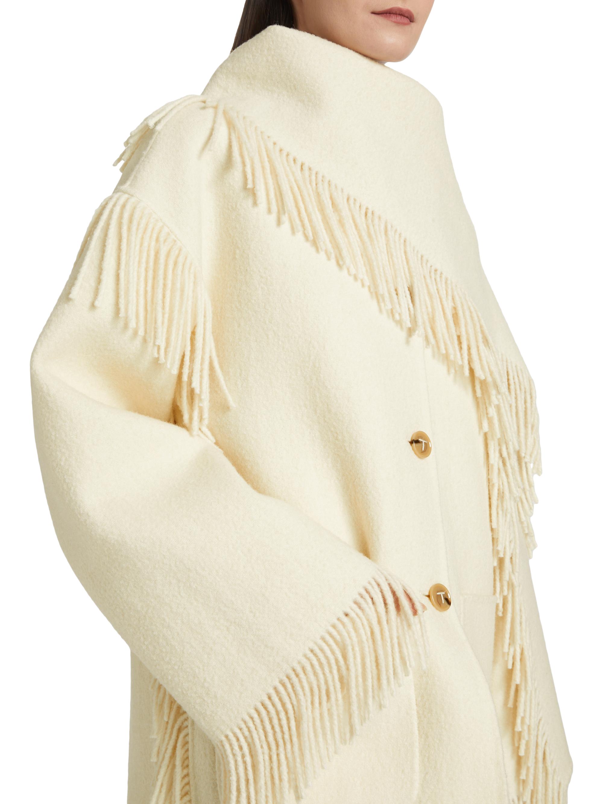 Toteme Fringed Scarf Wool-Blend Jacket | Saks Fifth Avenue
